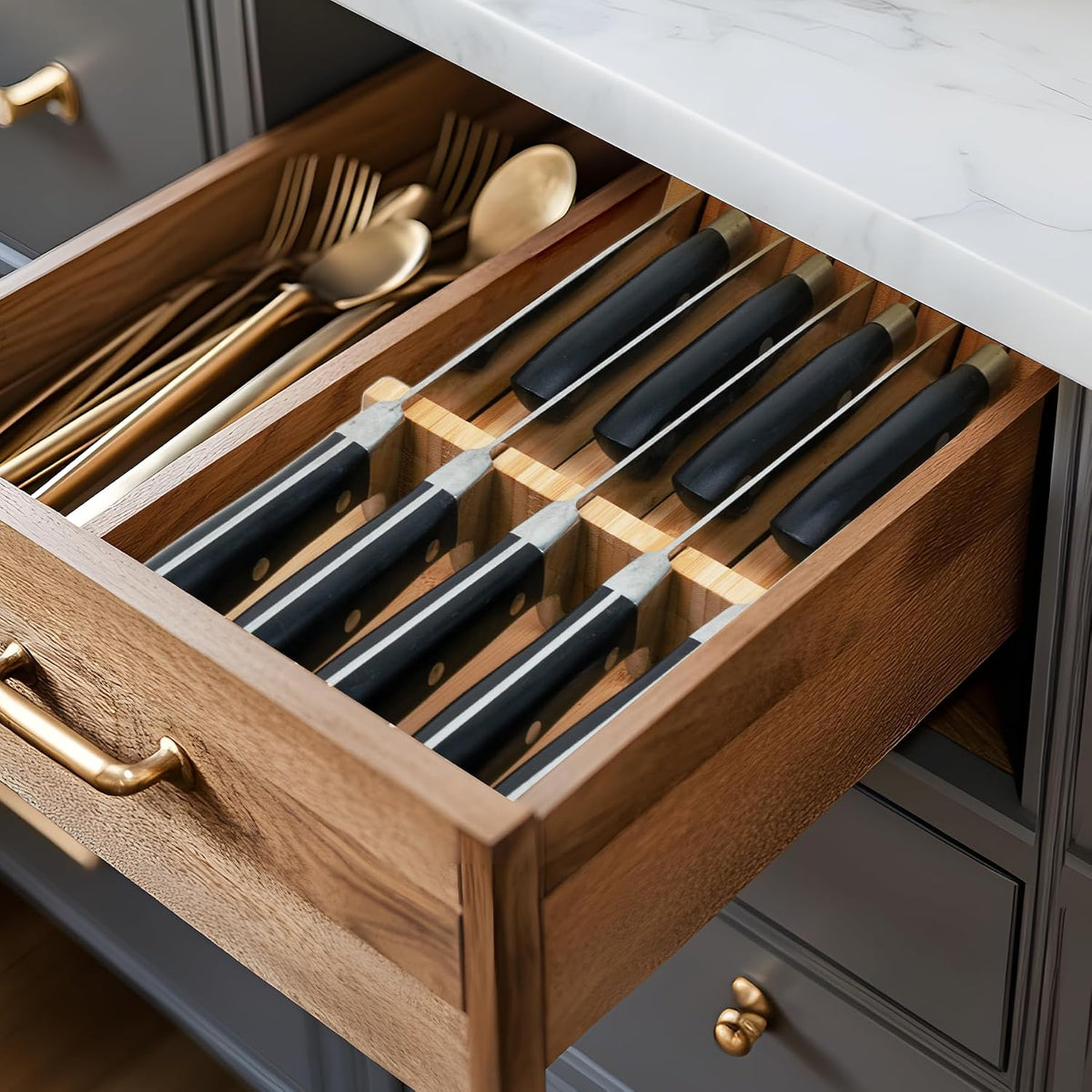 Utoplike Organizador de cajón para cuchillos Bloque de cuchillos de...
