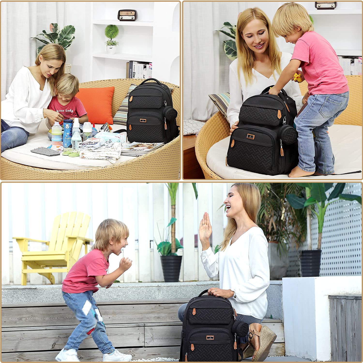 BabbleRoo Mochila para pañales \u2013 Bolsa de pañales grande de vi...