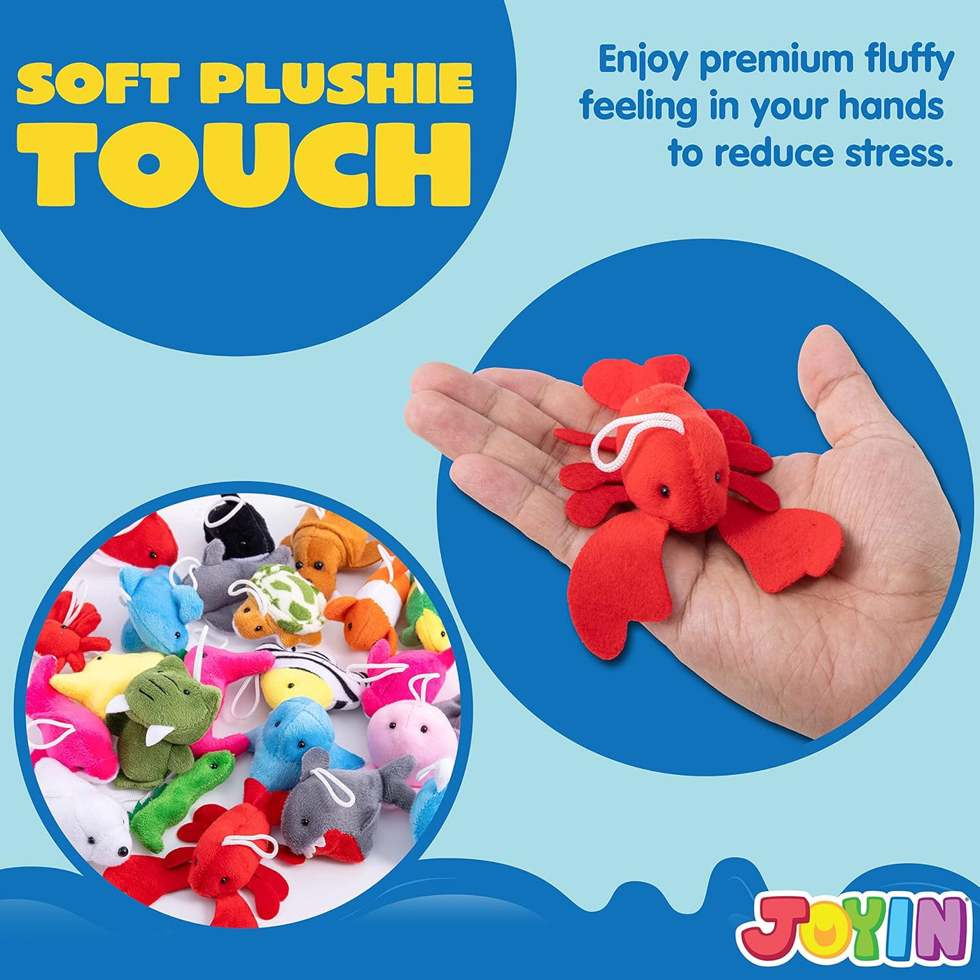 JOYIN 24 piezas de juguetes de peluche de animales marinos mini (24...