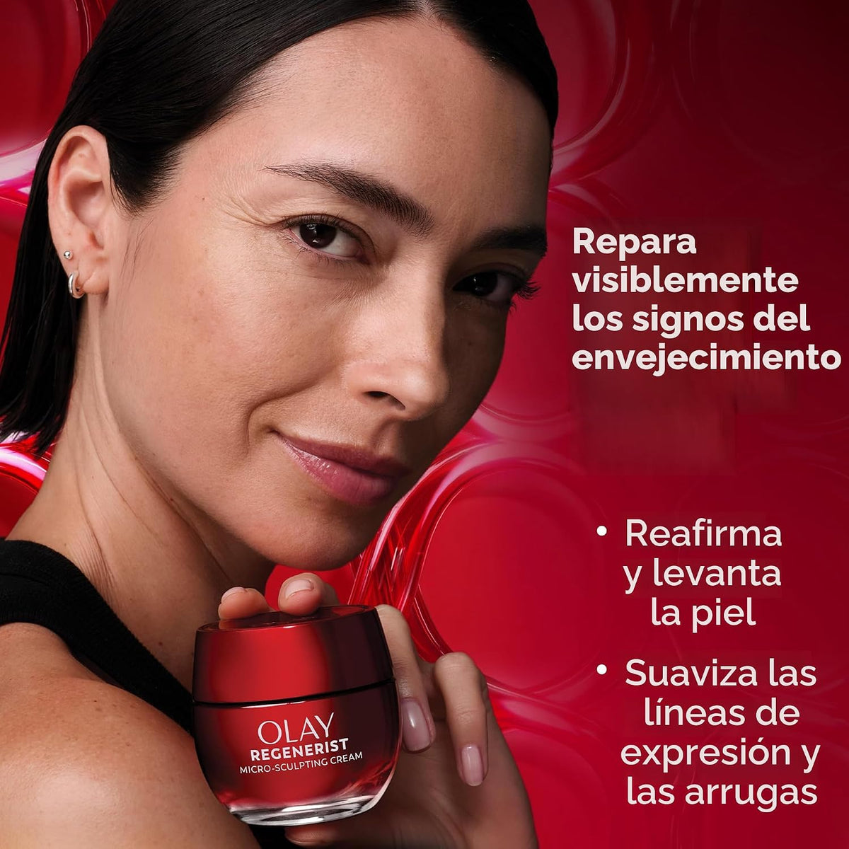 Olay Hidratante facial, crema facial regenerista microescultora par...