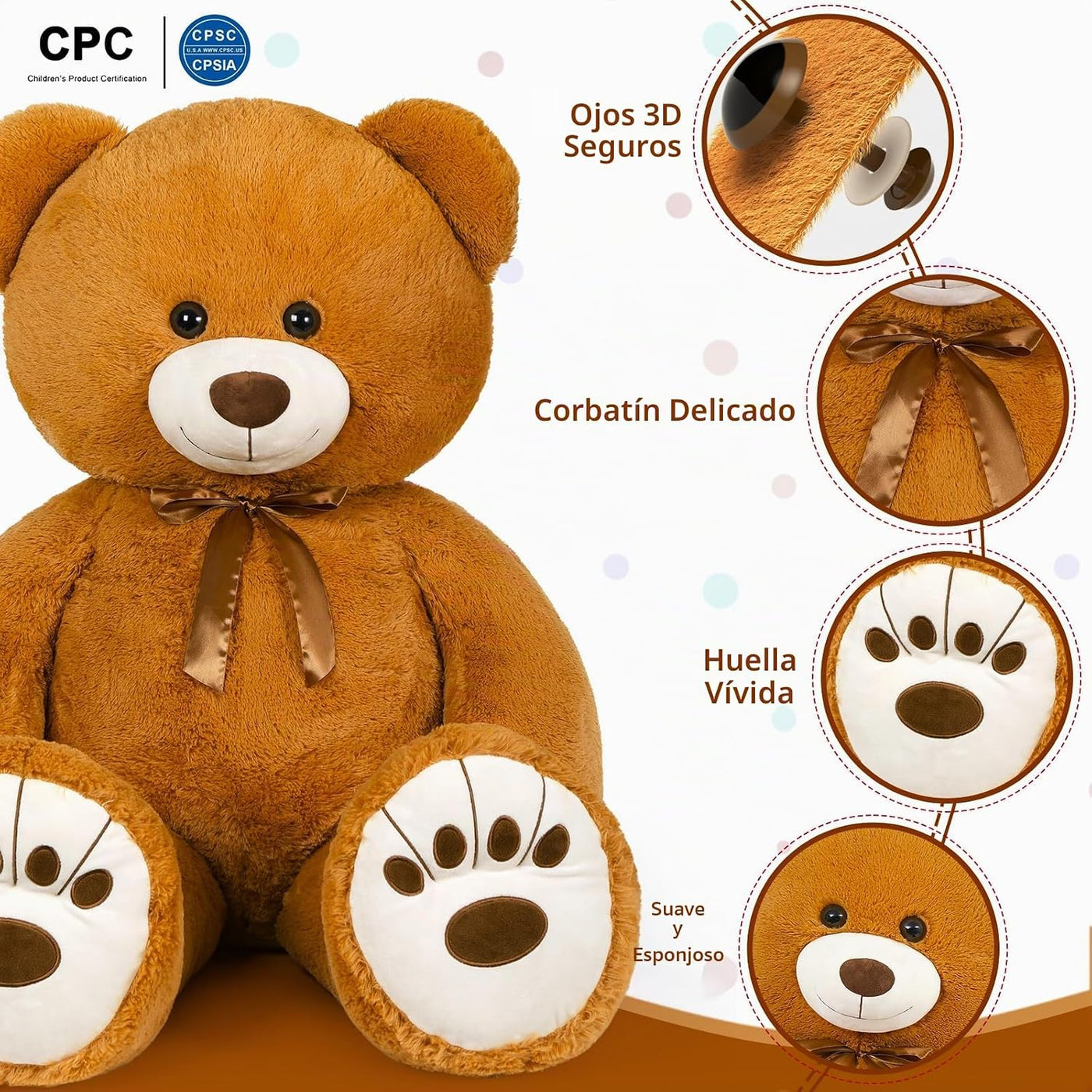MaoGoLan Oso de peluche gigante de 50 pulgadas, animal de peluche g...
