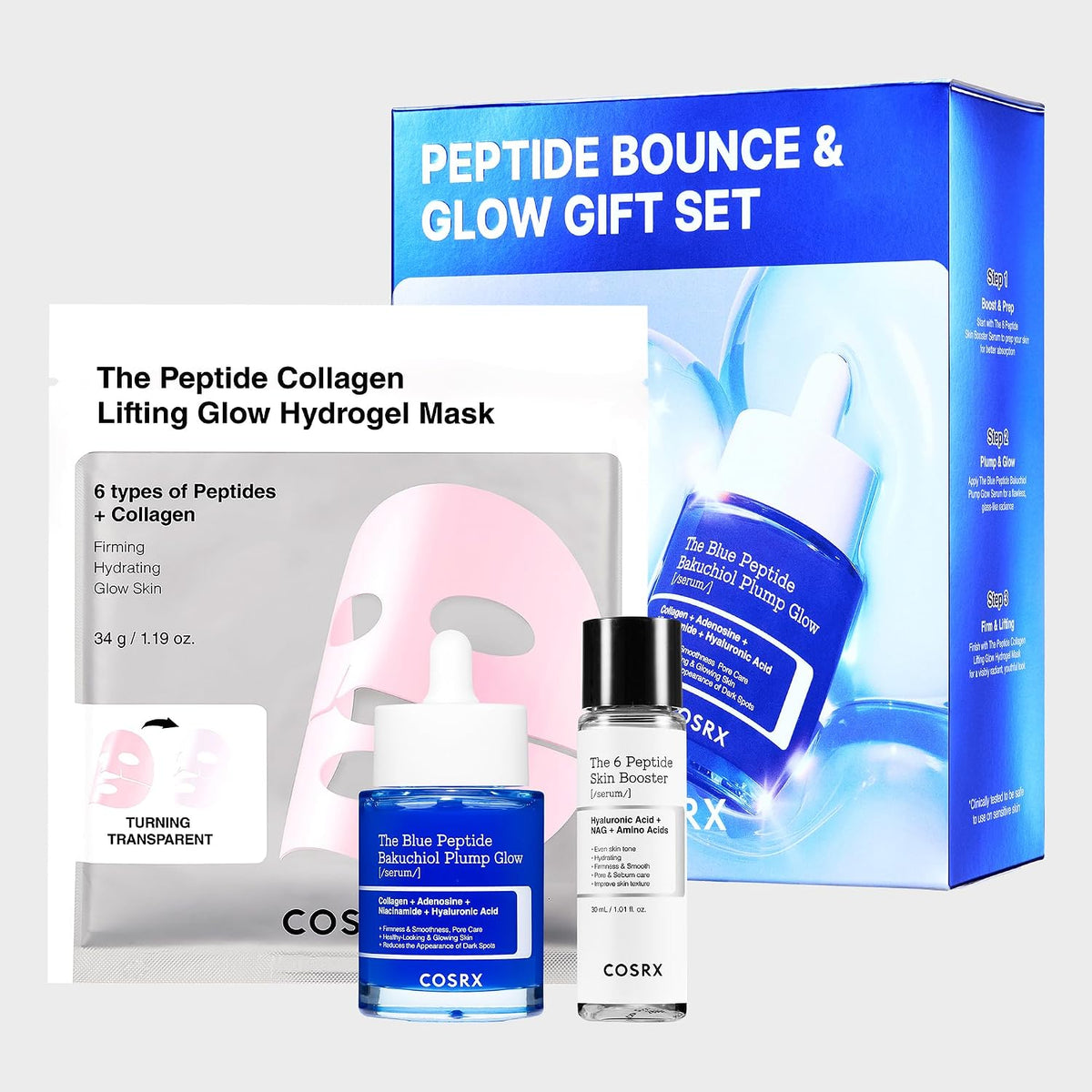 COSRX Set de regalo Peptide Bounce &amp; Glow, set de regalo limita...