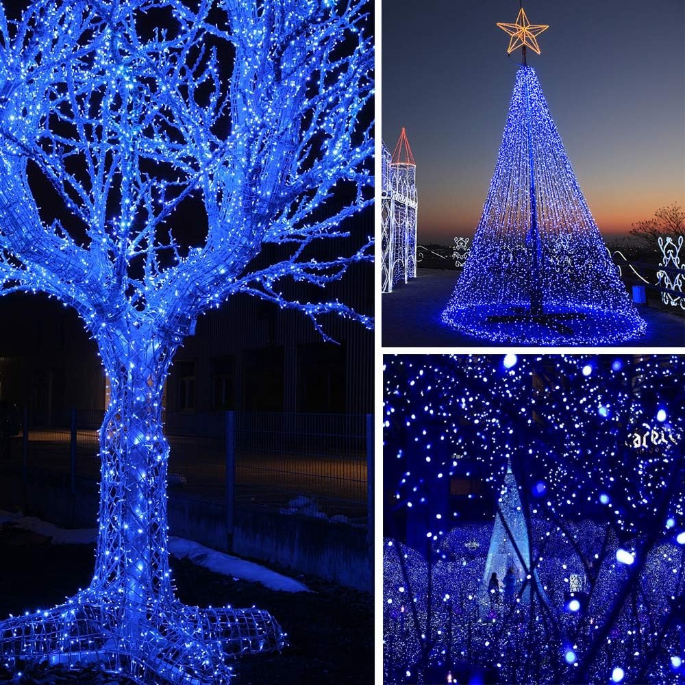 VTECHOLOGY Luces de Cadena de Navidad, 33 pies, 100 LEDs Azules Luc...