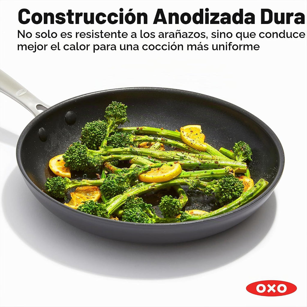 OXO Juego de sartenes mejoradas de 8 y 10 pulgadas, cerámica antiad...