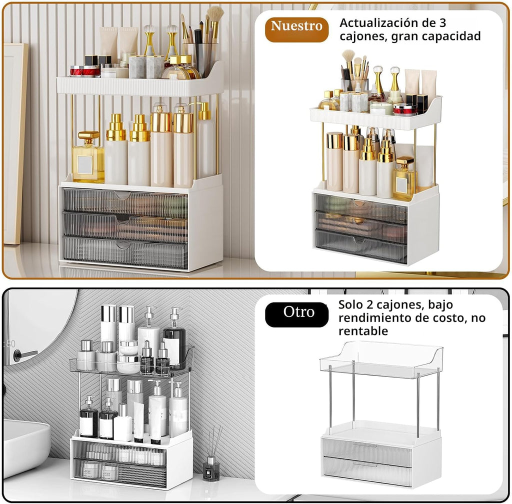 StorBin Fuerte Organizador de Mostrador de Baño con 3 Cajones, Orga...