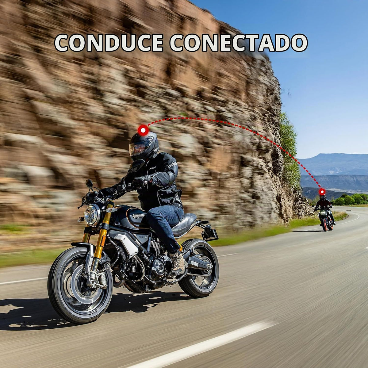 Intercomunicador con auriculares Bluetooth para casco de motociclet...