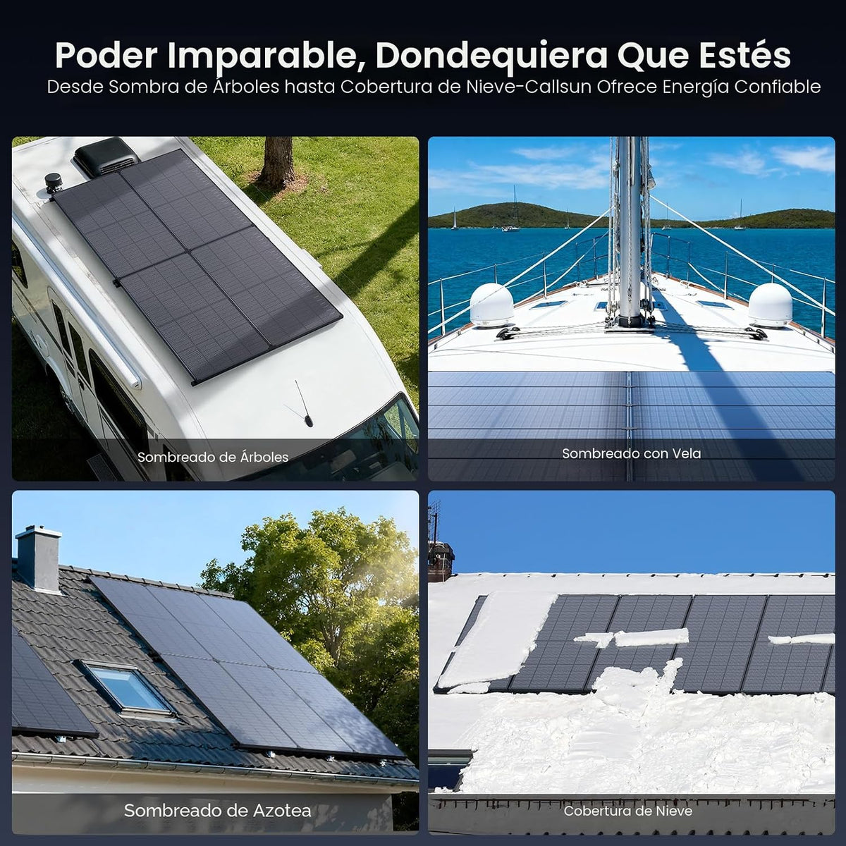 Callsun Panel Solar Bifacial Antisombreado 215W 4 Módulos | Diseñad...