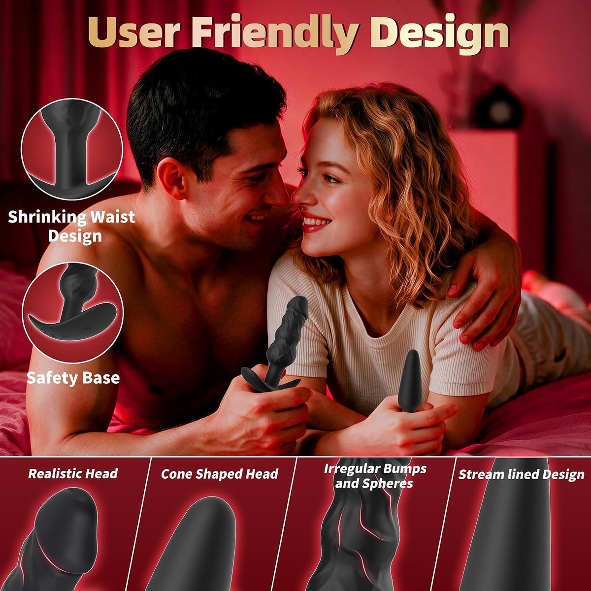 5PCS Anal Plug Principiantes Kit de Entrenamiento Anal con APP Cont...
