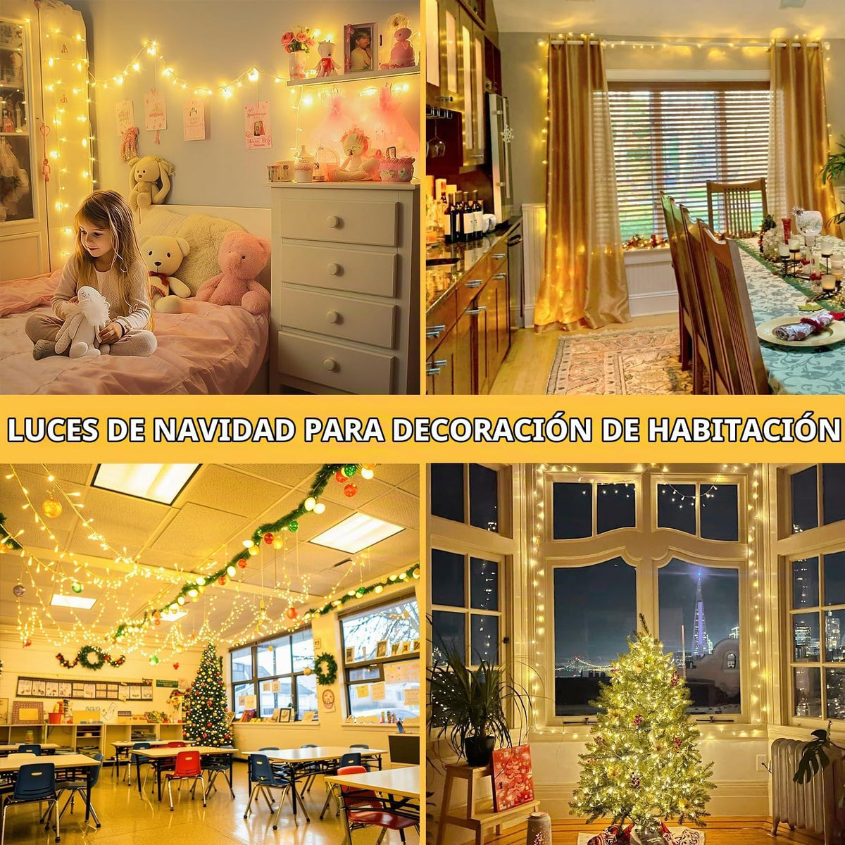 JMEXSUSS 400 luces LED de Navidad para exteriores, luces de cadena...