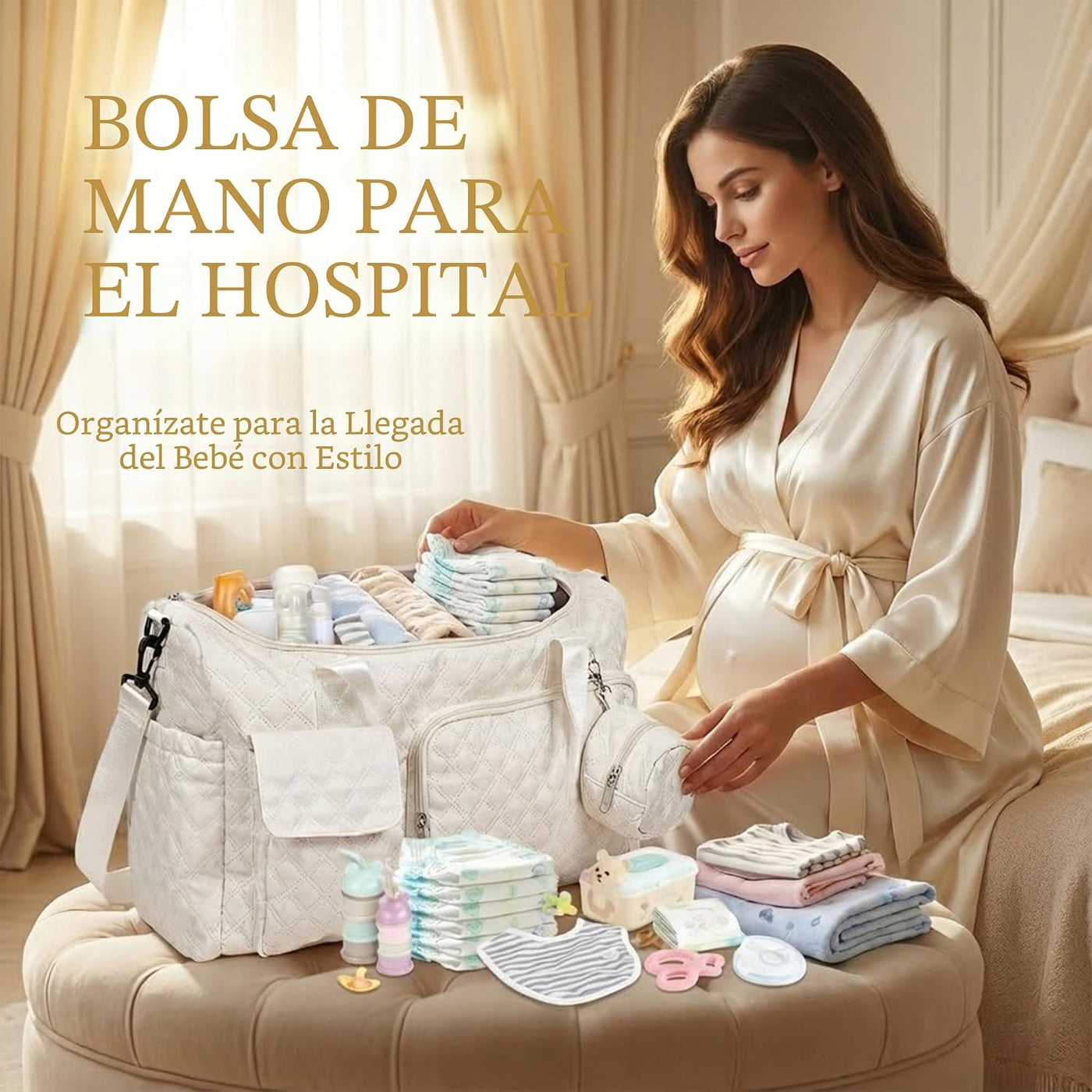 Bolsa de pañales extra grande con compartimento para zapatos y bols...