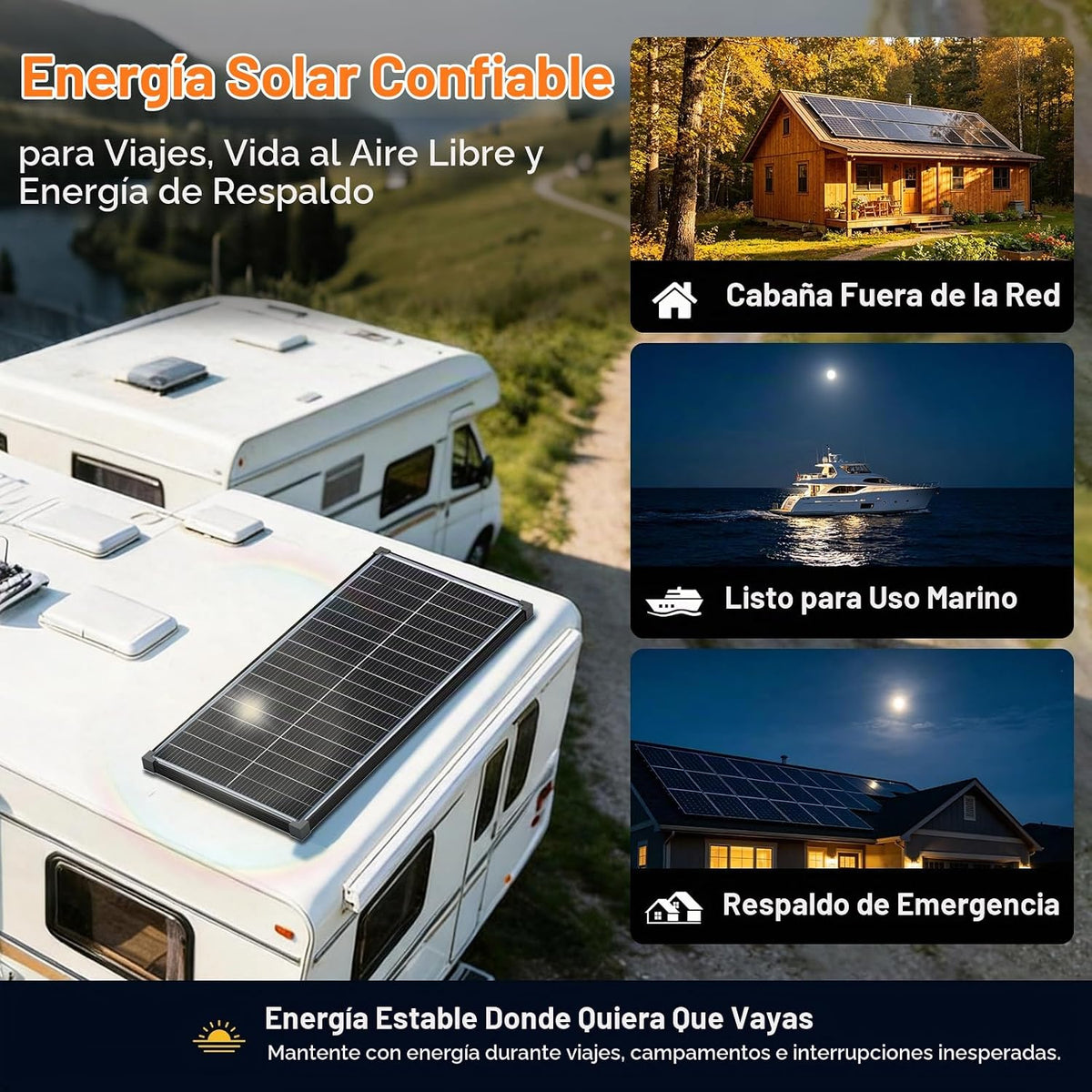 Panel solar de 100W, tipo N 12V 18BB, 25,2% de alta eficiencia | Pa...