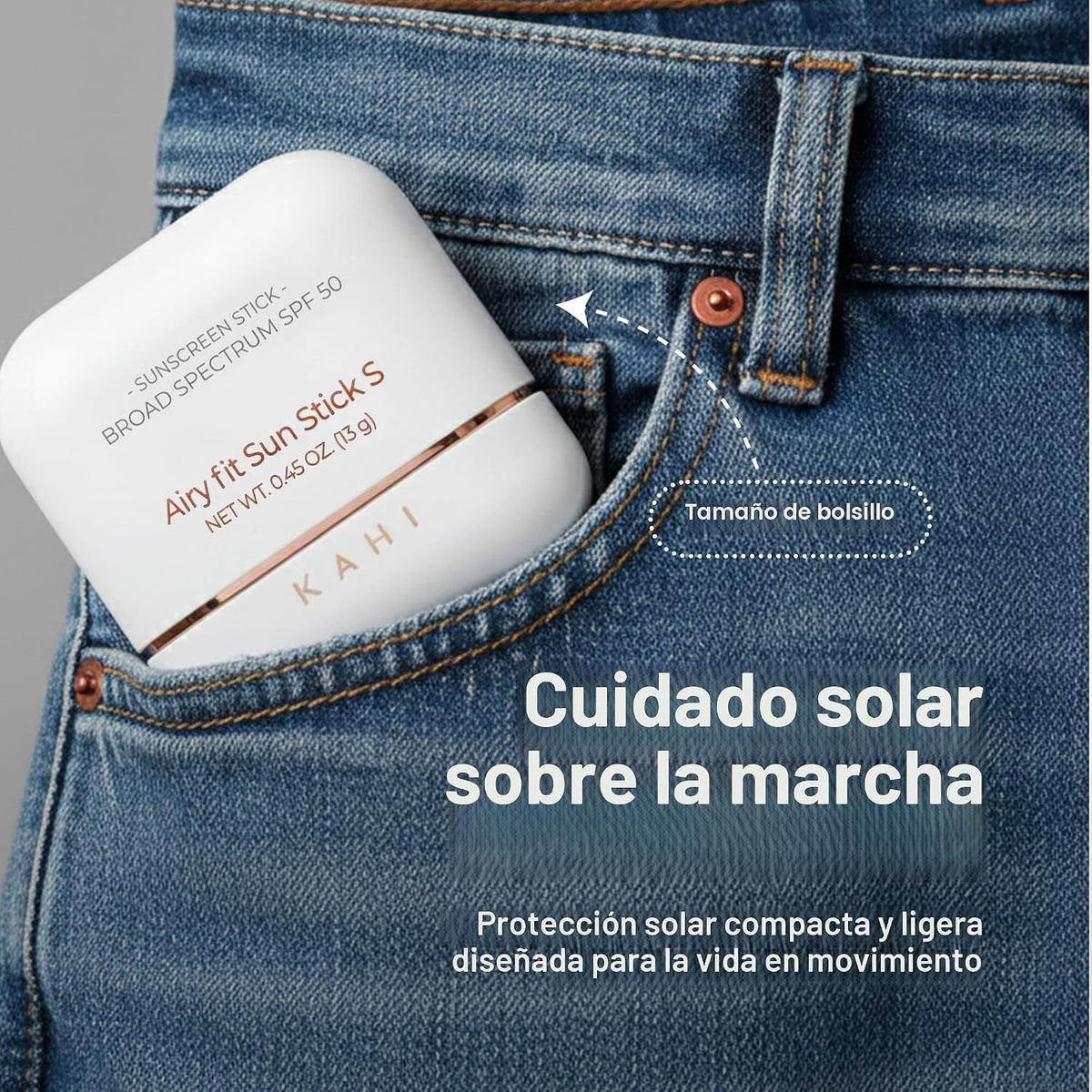 KAHI Airy Fir Sun Stick S - SPF 50+ con llavero de silicona de pato...