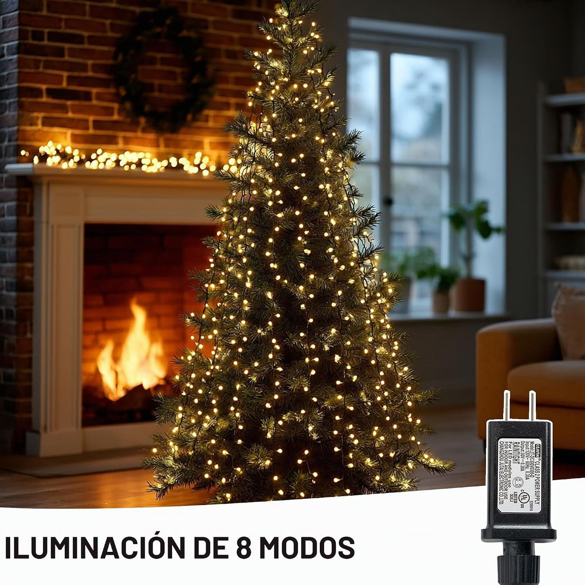 TW SHINE Luces para árbol de Navidad, 448 luces LED para decoración...