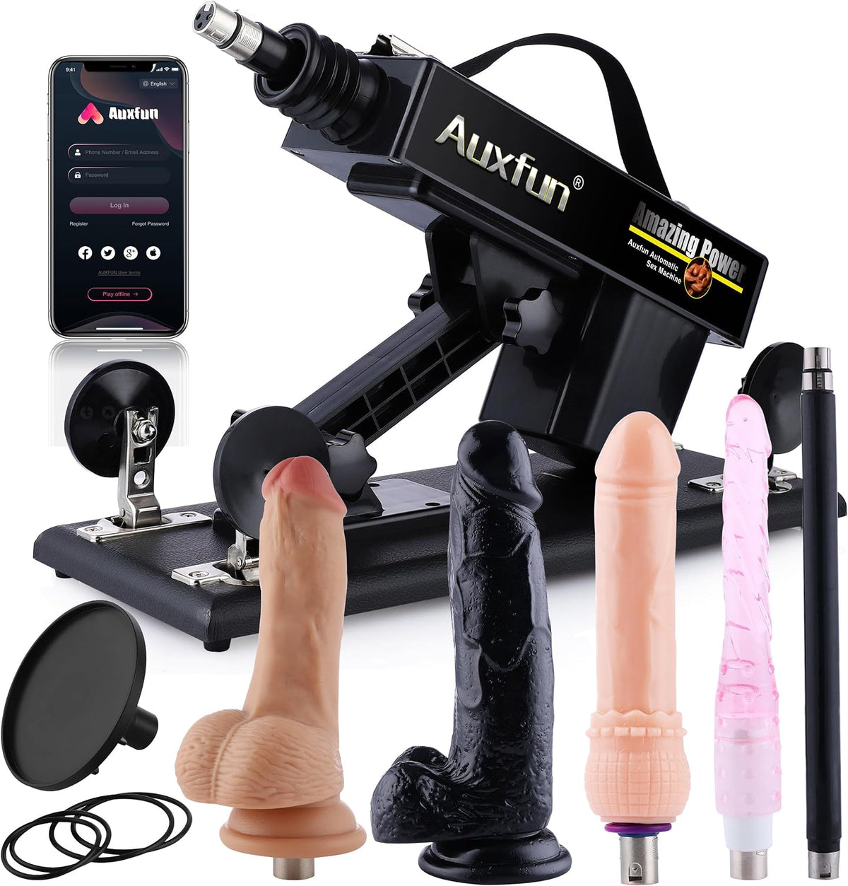Máquina sexual, AUXFUN máquina automática de consolador con control...