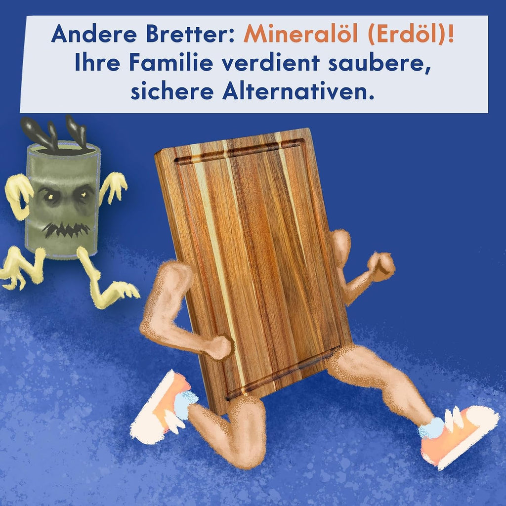 Tabla de cortar de madera de acacia no tóxica, sin aceite mineral n...