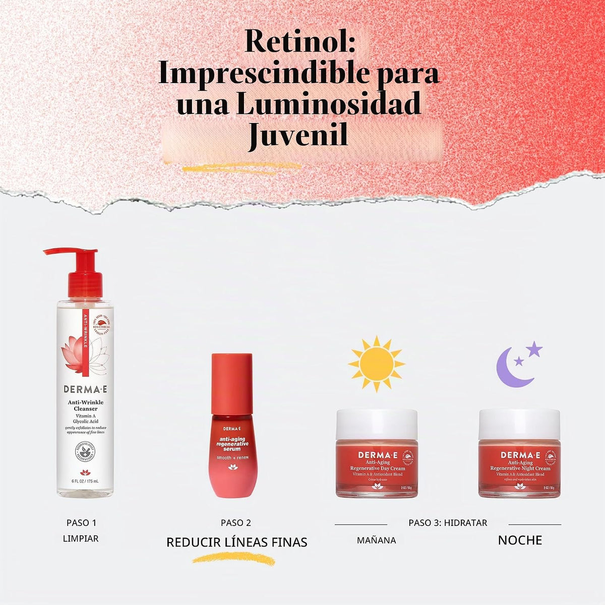 Derma E Suero regenerativo antienvejecimiento con retinol + bakuchi...