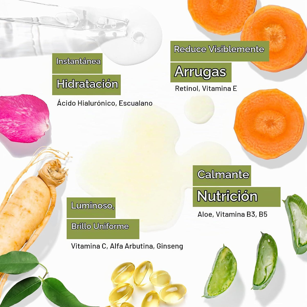 Tree To Tub Retinol antienvejecimiento, vitamina C, suero de ácido...