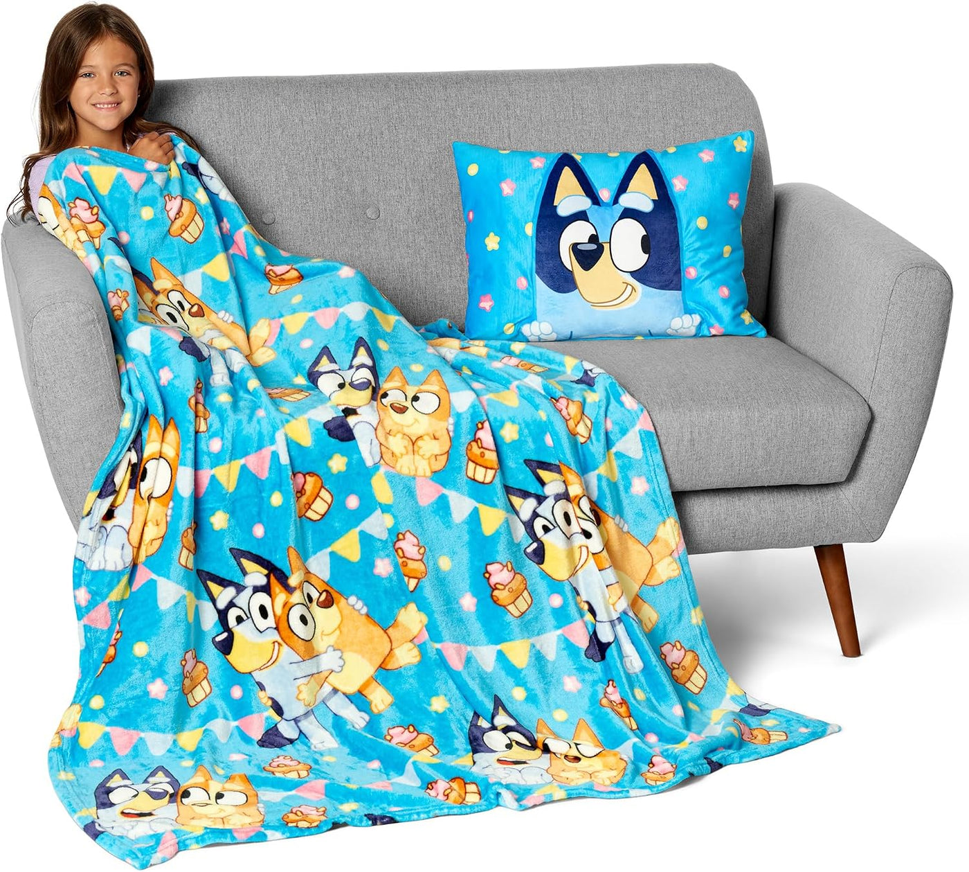 Northwest Bluey Party Pups Manta Throw Silk Touch de 50 x 60 pulgad...