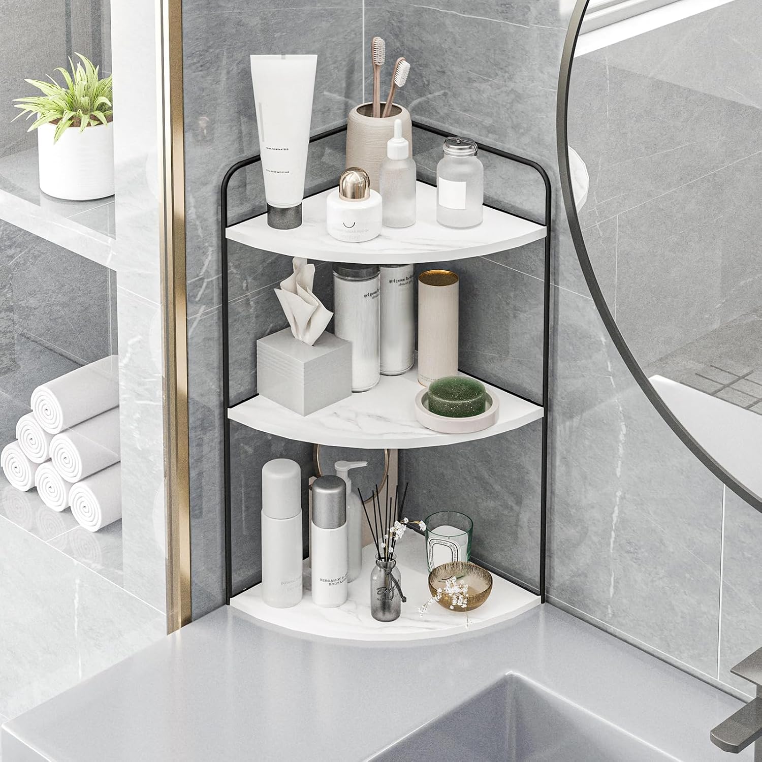 Organizador de mostrador de baño, organizador de encimera de tocado...