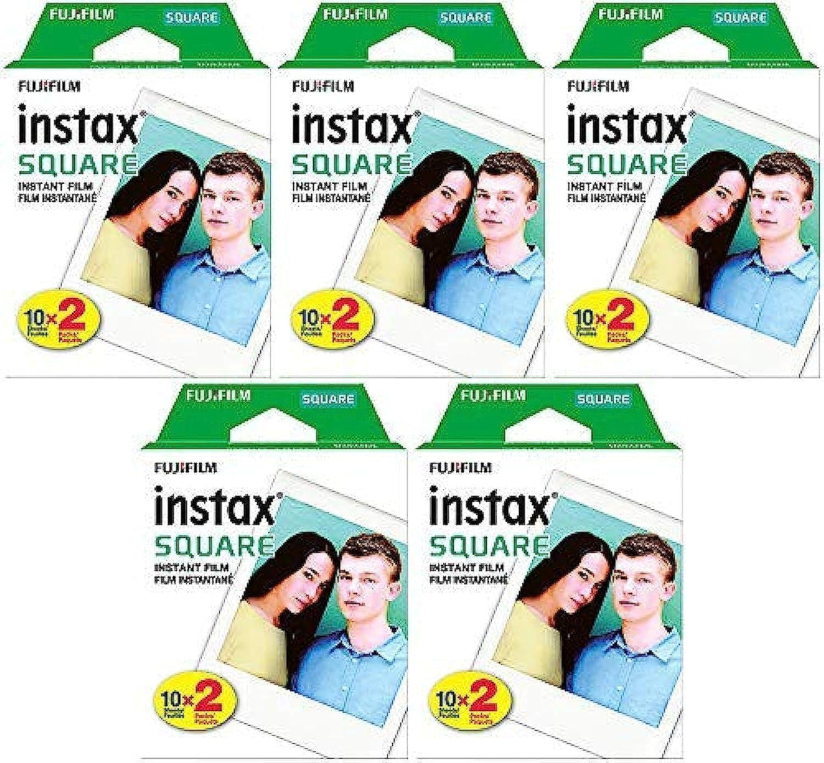 Fujifilm Paquete de 10 películas instantáneas cuadradas (100 exposi...
