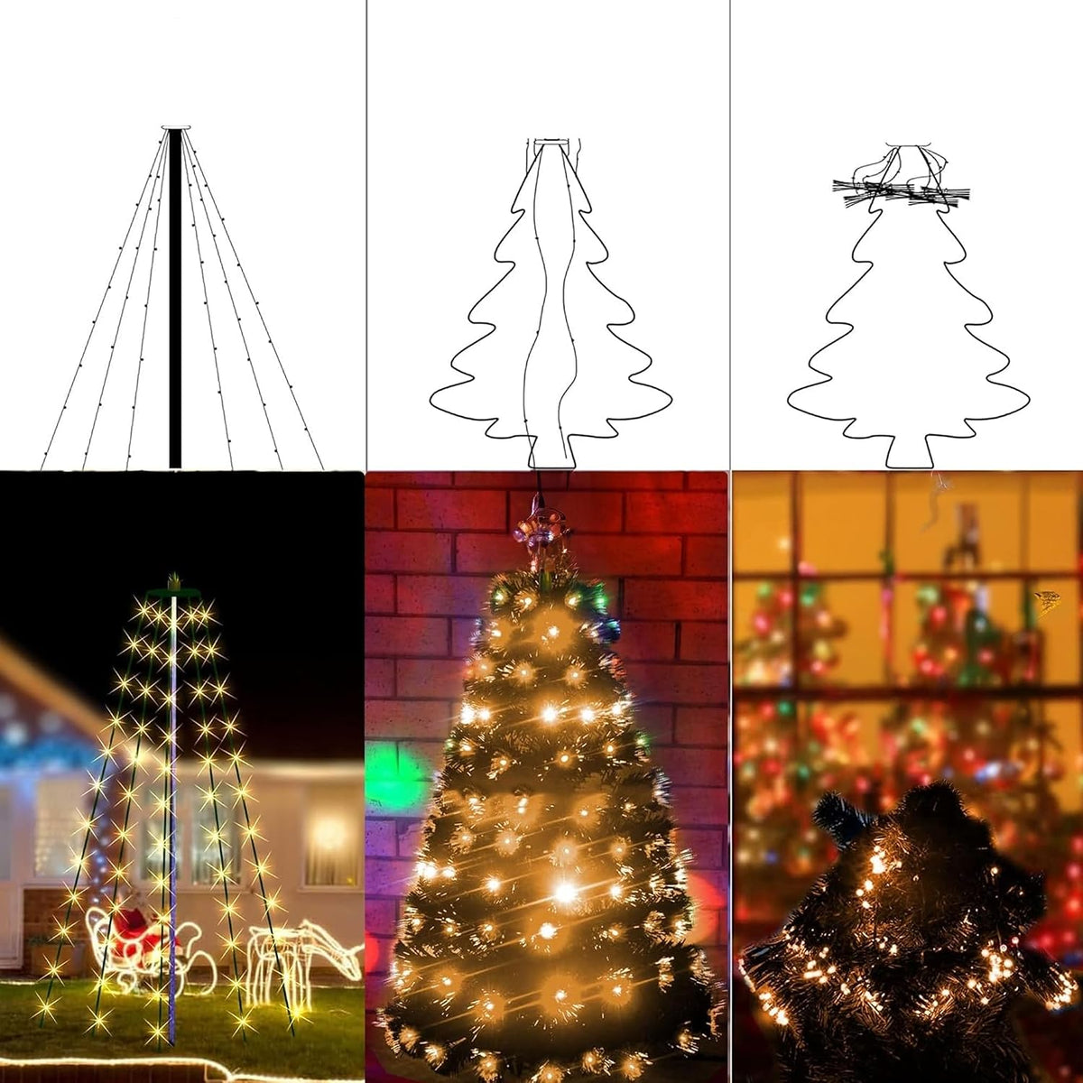 Dazzle Bright Luces de Árbol de Navidad, 448 Luces LED de Cascada p...