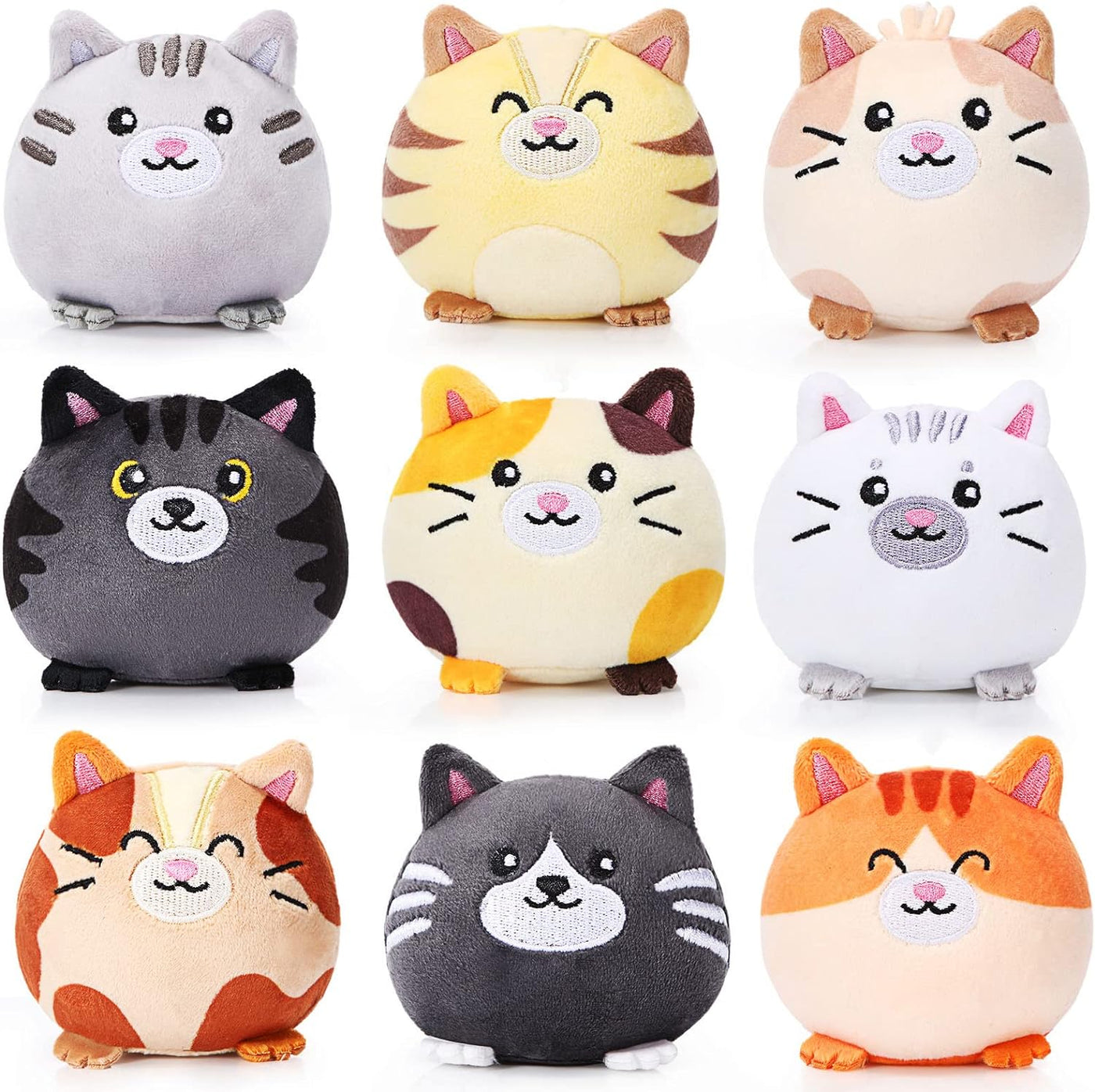 Libima 9 piezas mini llaveros de animales de peluche de 3.15 pulgad...