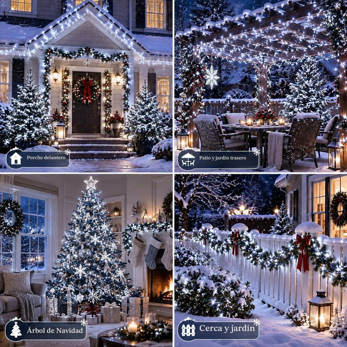 Guirnalda de luces navideñas conectables de 99 pies y 300 LED para...