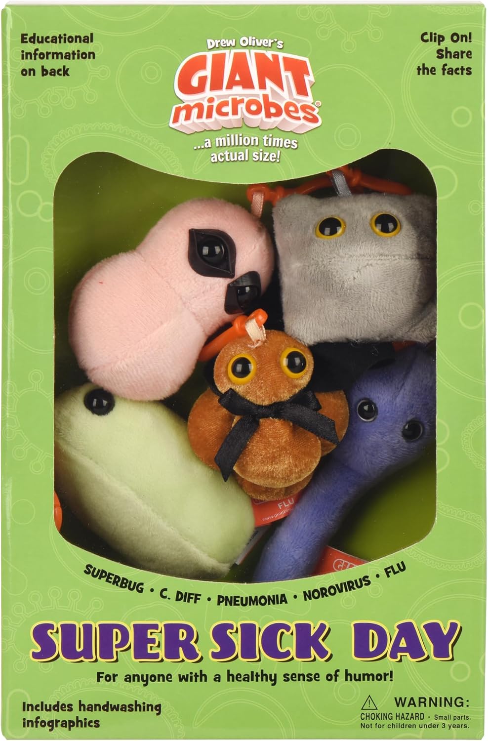 GIANT MICROBES Caja de regalo con temática de día de enfermedad, sa...