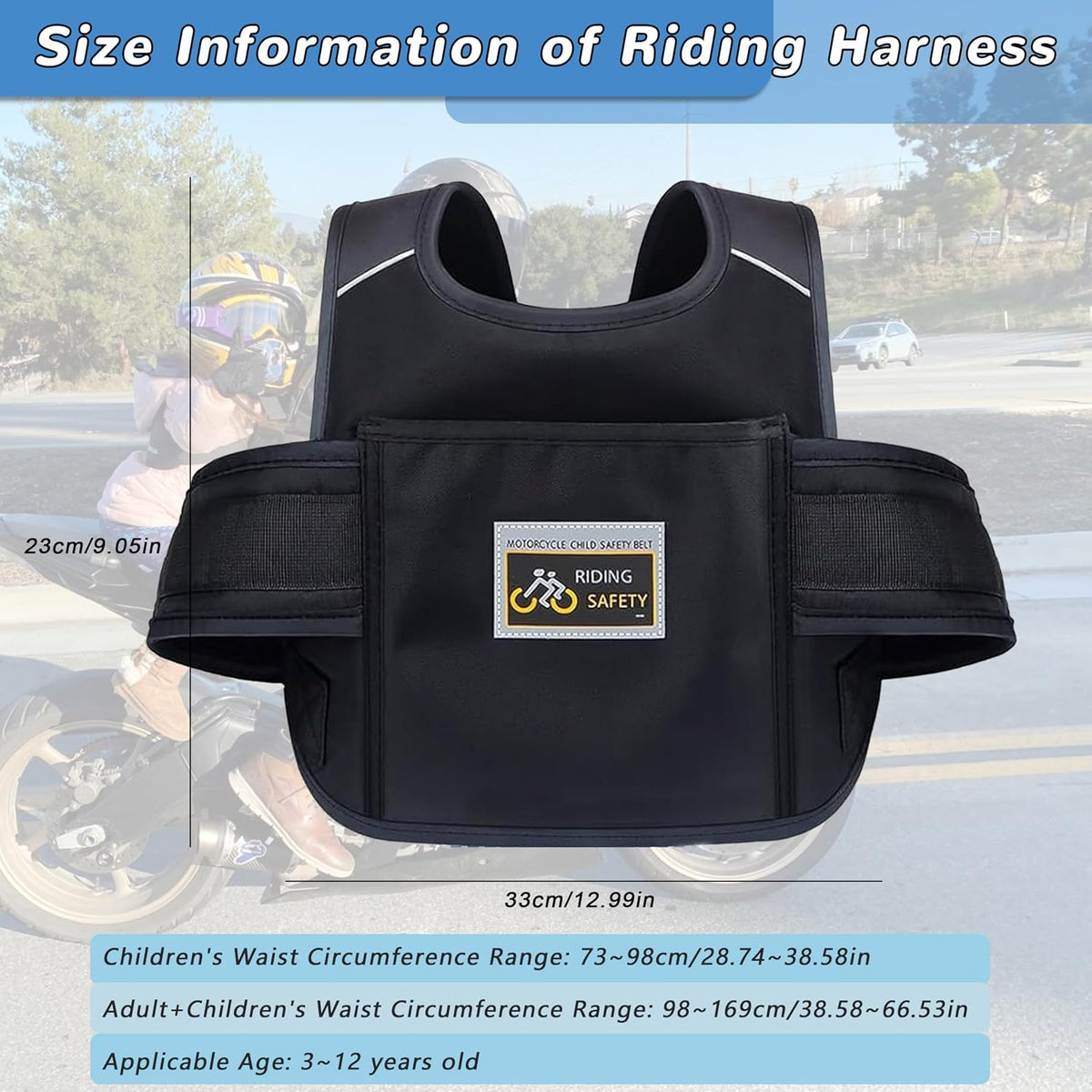 YISNDYA Arnés de seguridad para motocicleta para niños Tira reflect...