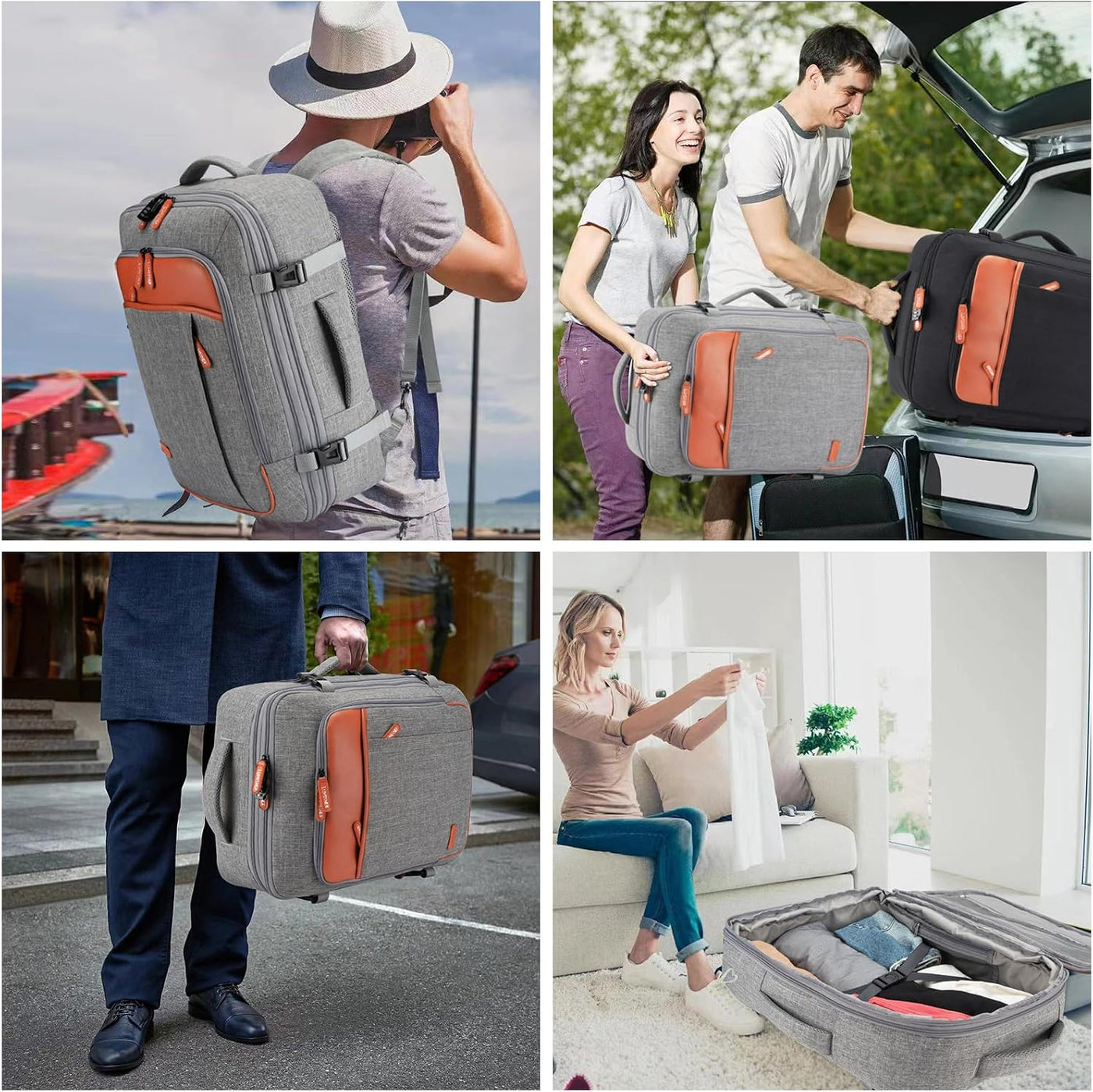Lumesner Mochila de viaje expandible de 40L con 4 cubos de embalaje...