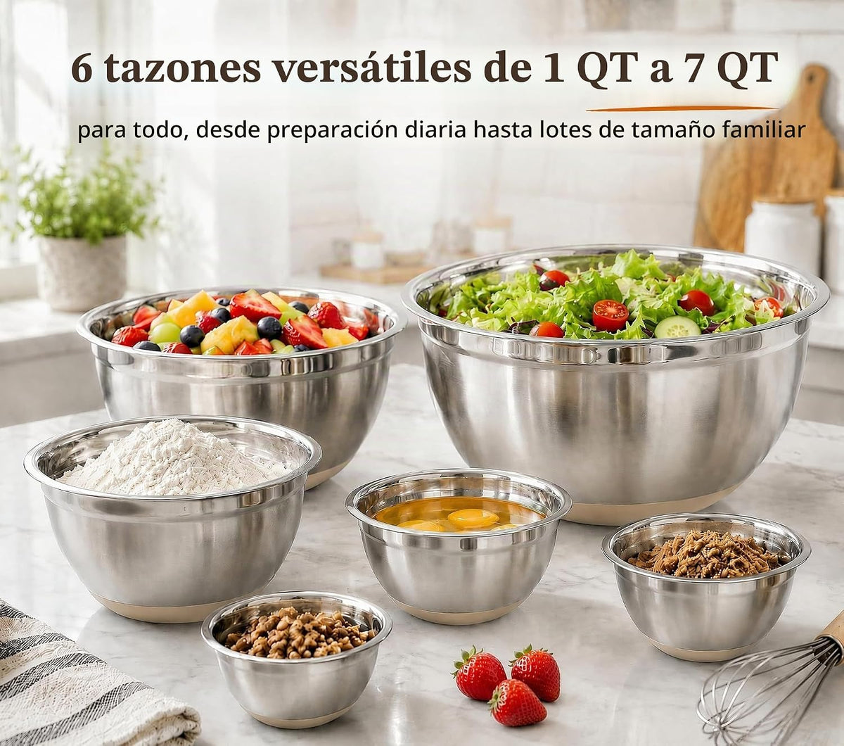 YUNNKEEY - Juego de 30 tazones para mezclar, tazas y cucharas medid...