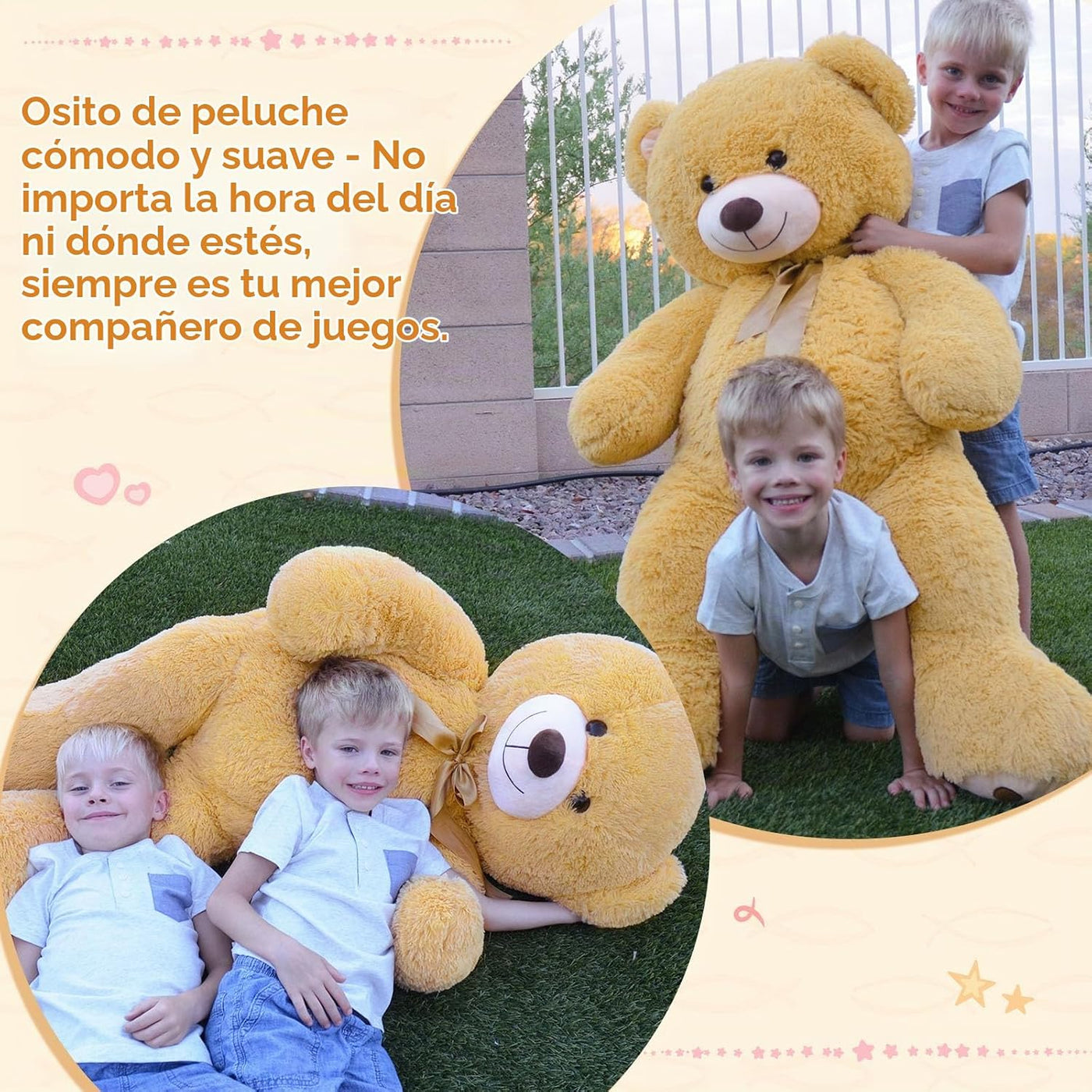 MorisMos Oso de peluche gigante de 47 pulgadas, 4 pies, oso de pelu...