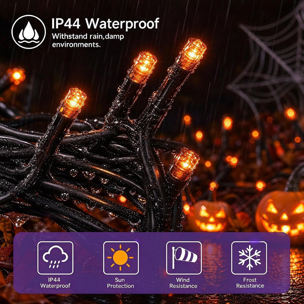 TW SHINE Luces de Halloween, 200 LED de 66 pies, luces de Halloween...