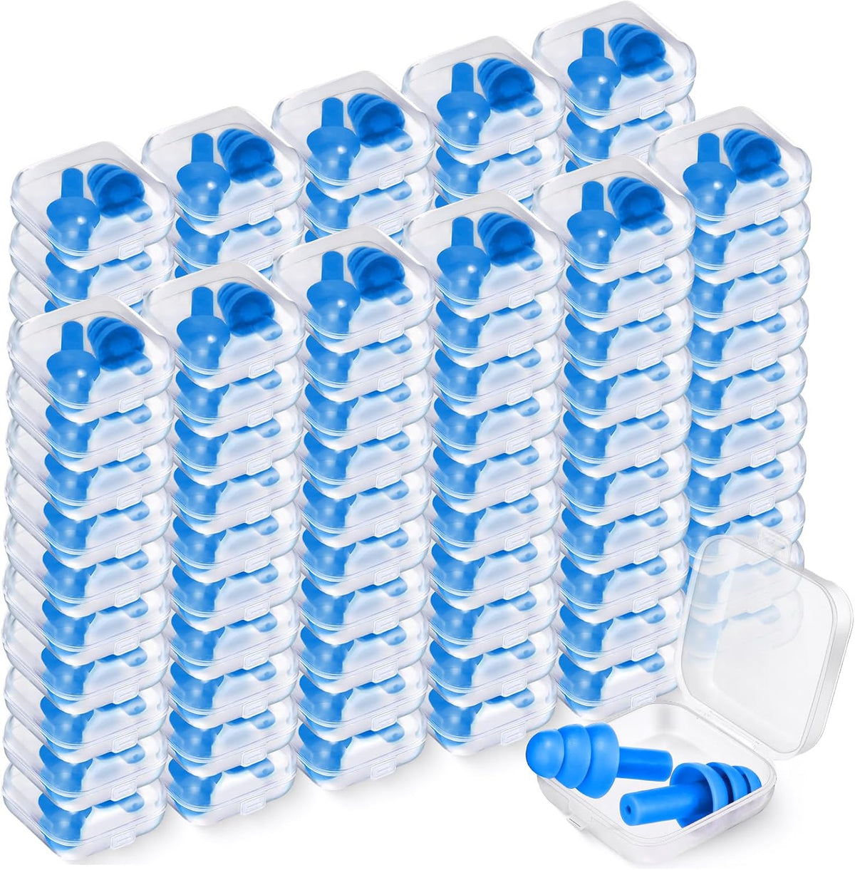 Trelaco 100 pares de tapones de silicona para los oídos a granel co...