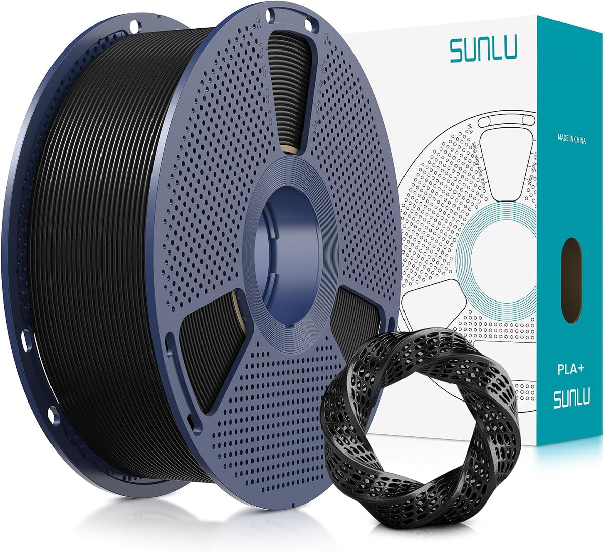 SUNLU Filamento PLA Plus de 0.07 in, negro, 2.2 lbs | Filamento PLA...
