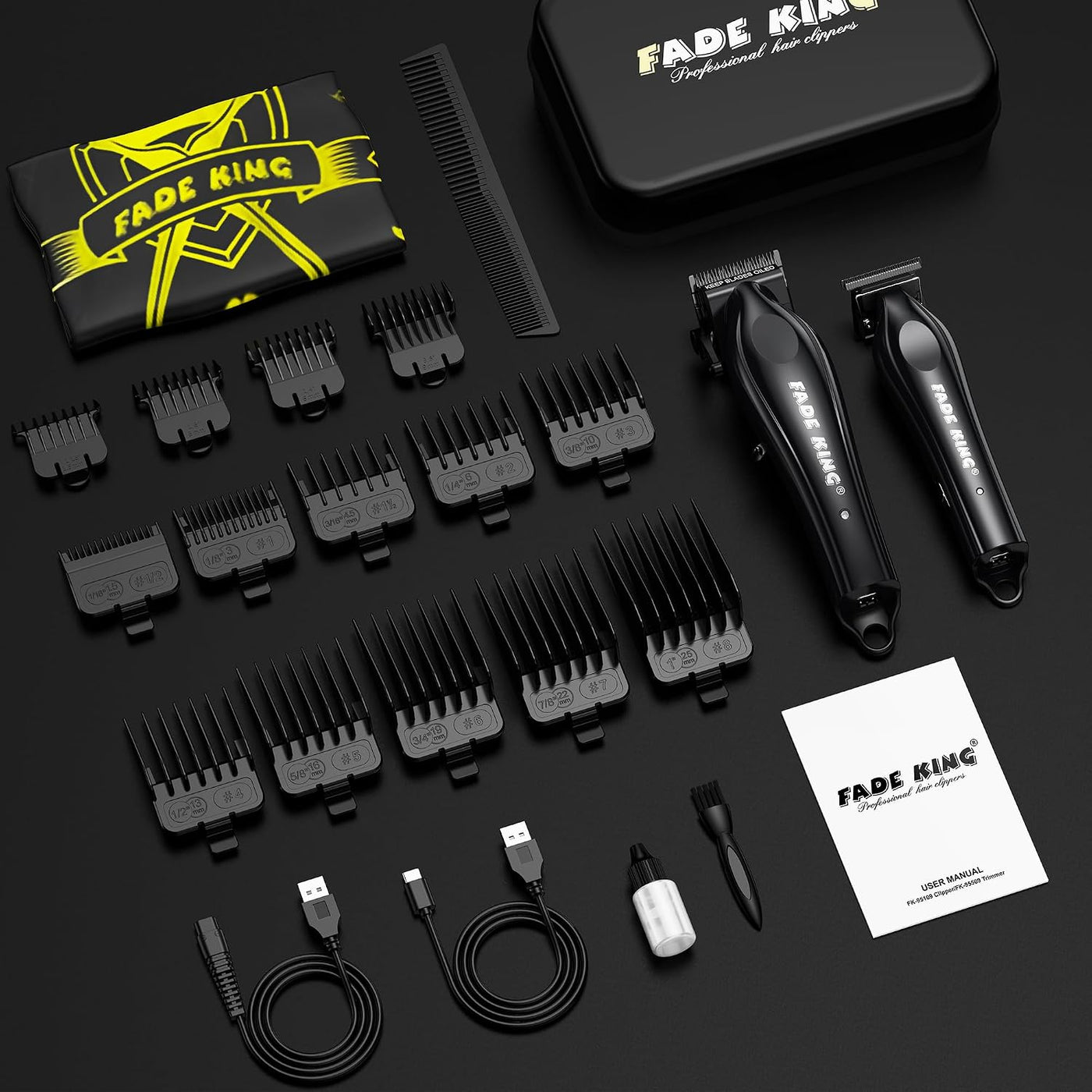 FADEKING® Cortadora de pelo profesional y recortadora de barba para...