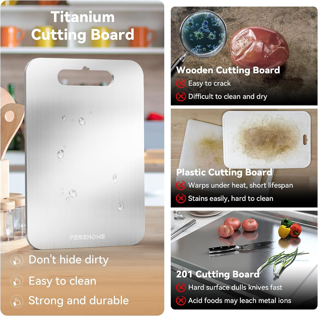 Juego de 3 tablas de cortar de titanio para cocina, tabla de cortar...