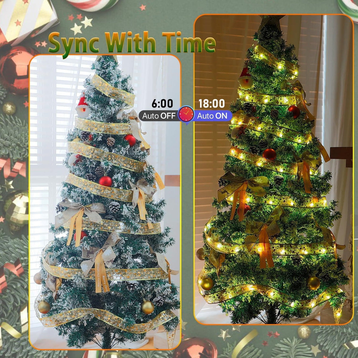 Lphianx Tira de luces inteligentes para árbol de Navidad, 33 pies,...