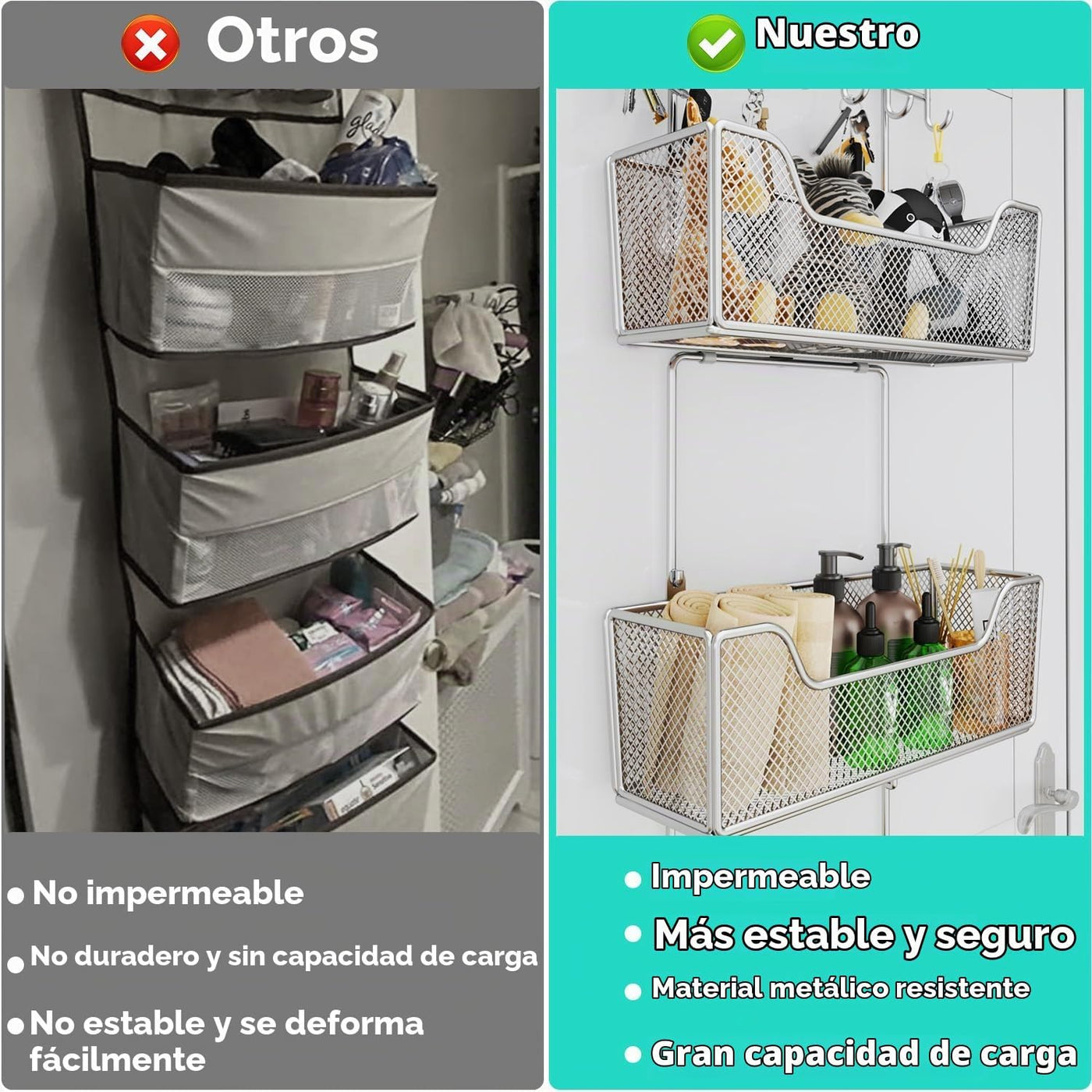 HapiRm Organizador sobre la puerta - Organizador colgante de puerta...