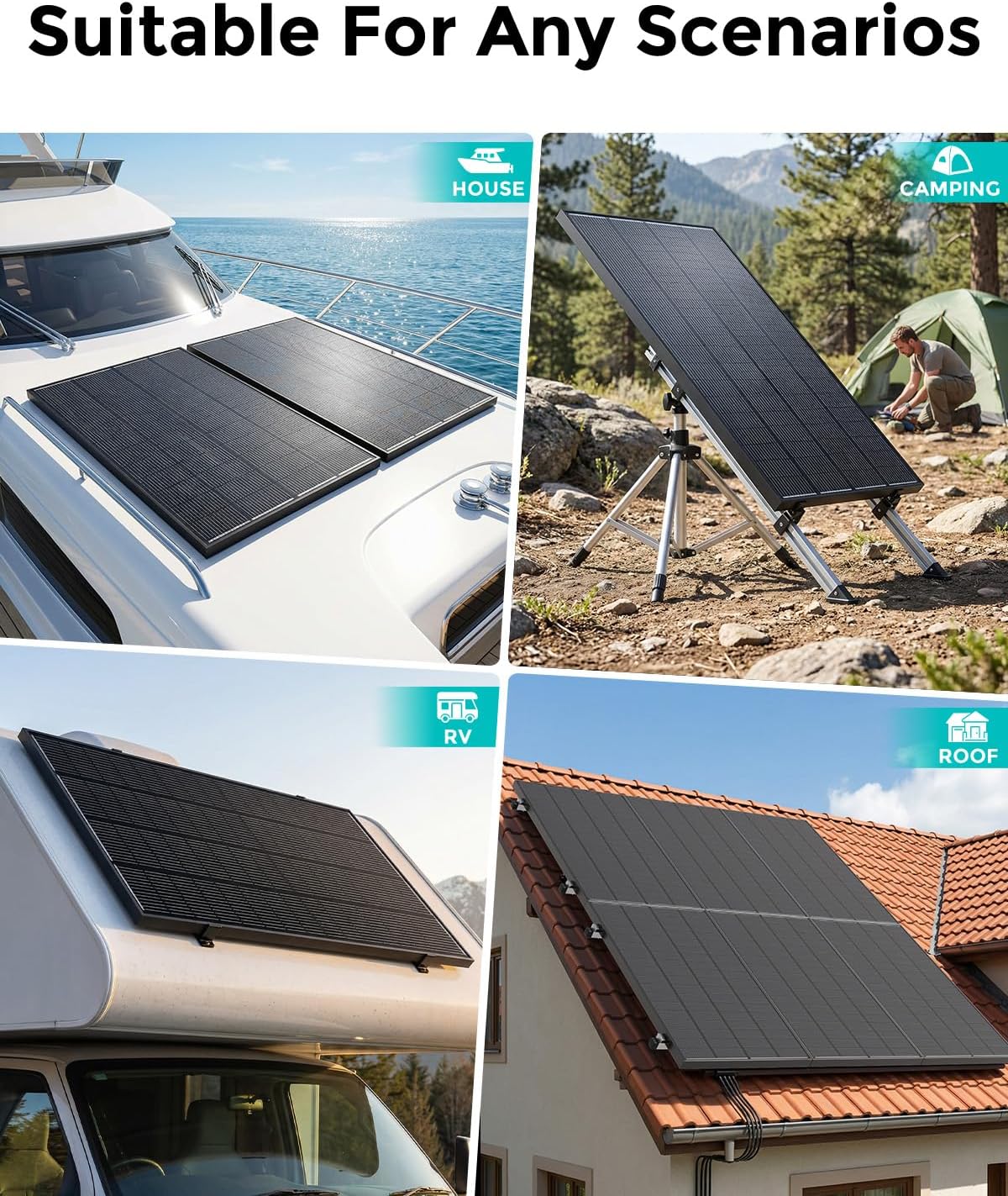 el panel solar de la certificación de 800W TÜV, 4PC 200 vatios N-ti...