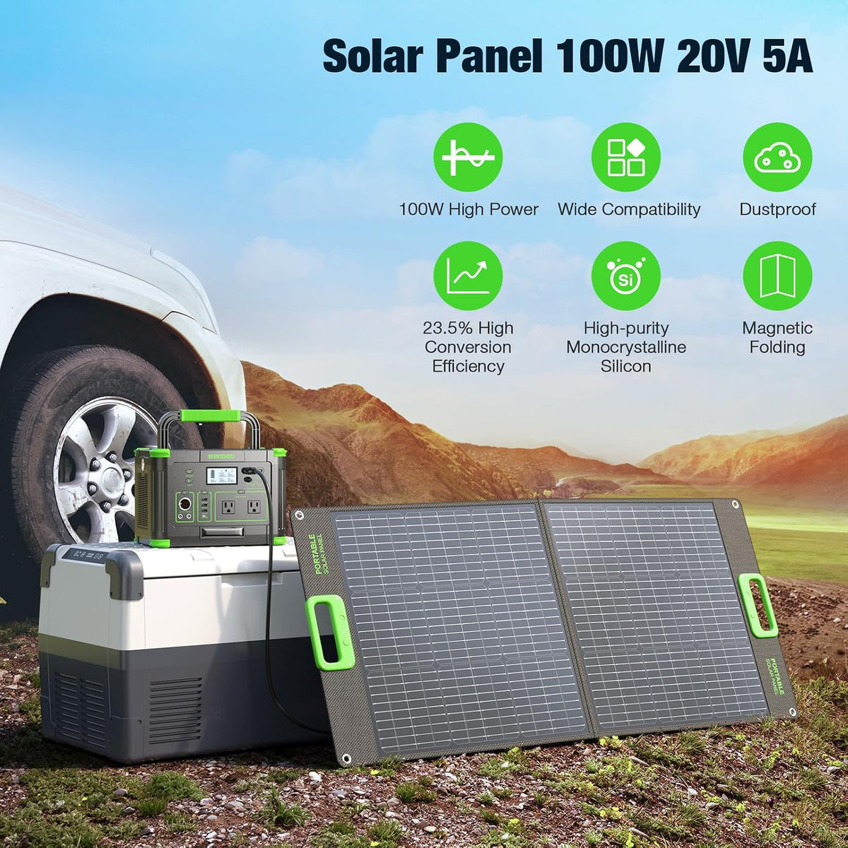 el panel solar portátil 100W para el generador de la central eléctr...