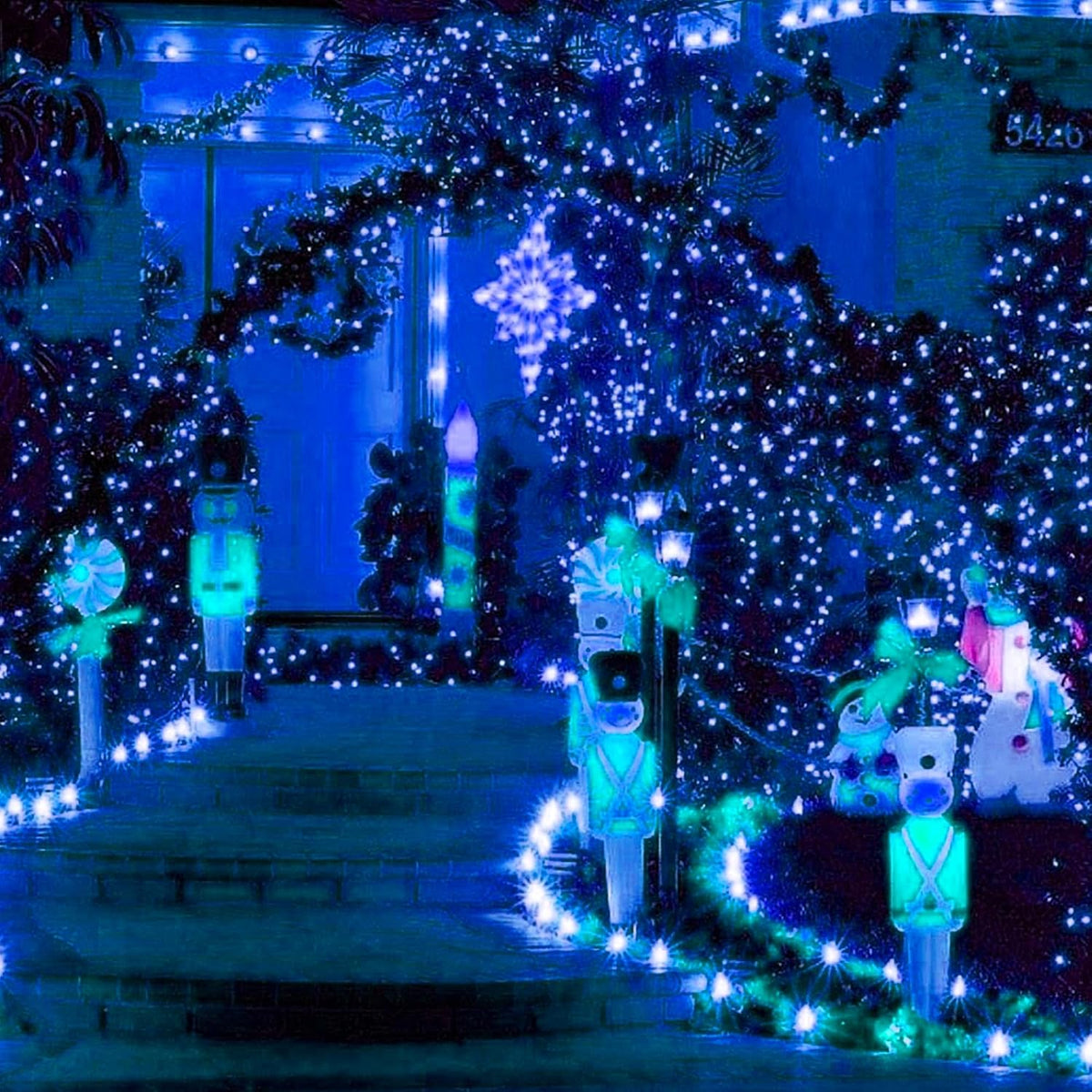 TW SHINE - Luces de Navidad azules, 1000 luces LED de 328 pies de N...