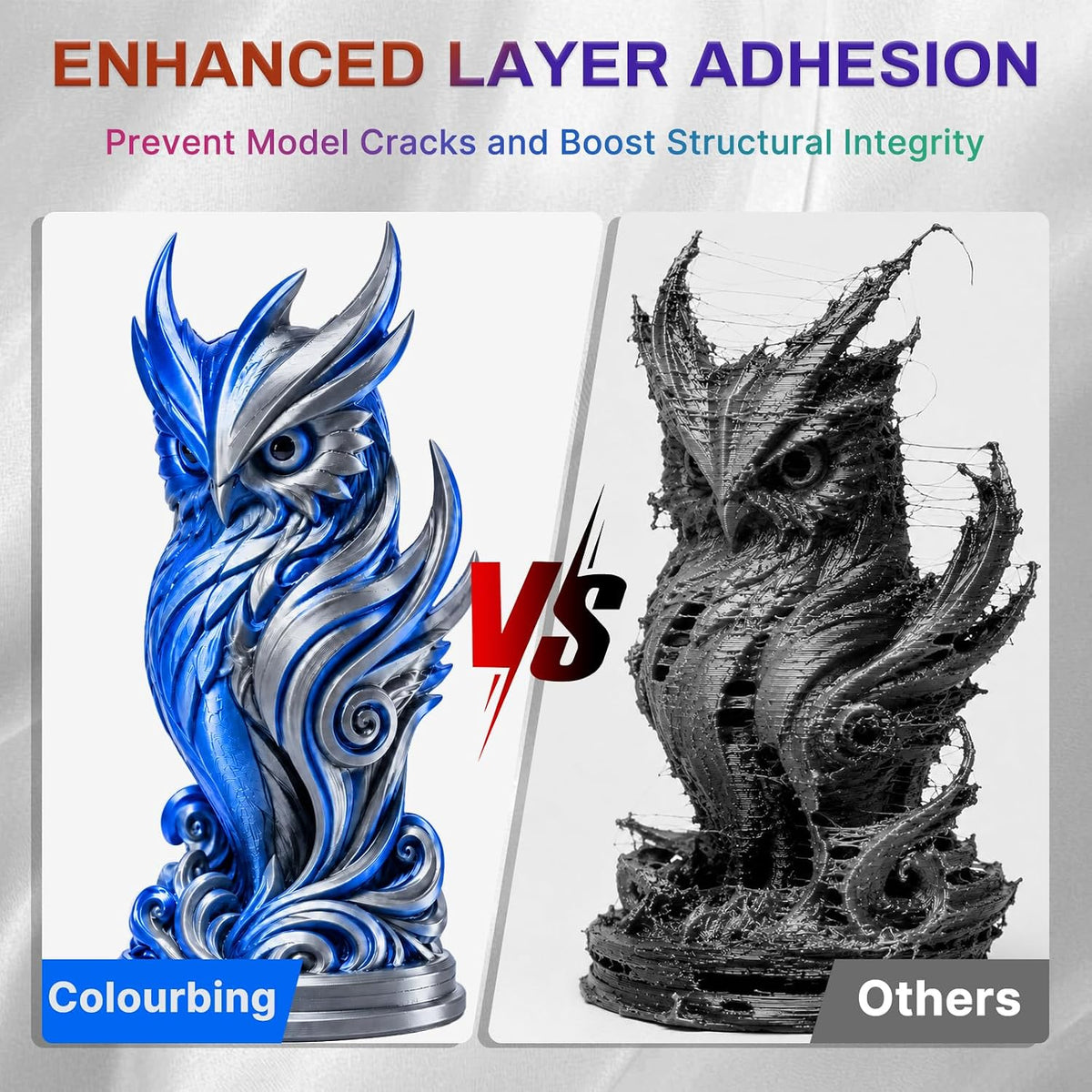 Colourbing Filamento de impresora 3D PLA+ de seda presecado de dobl...