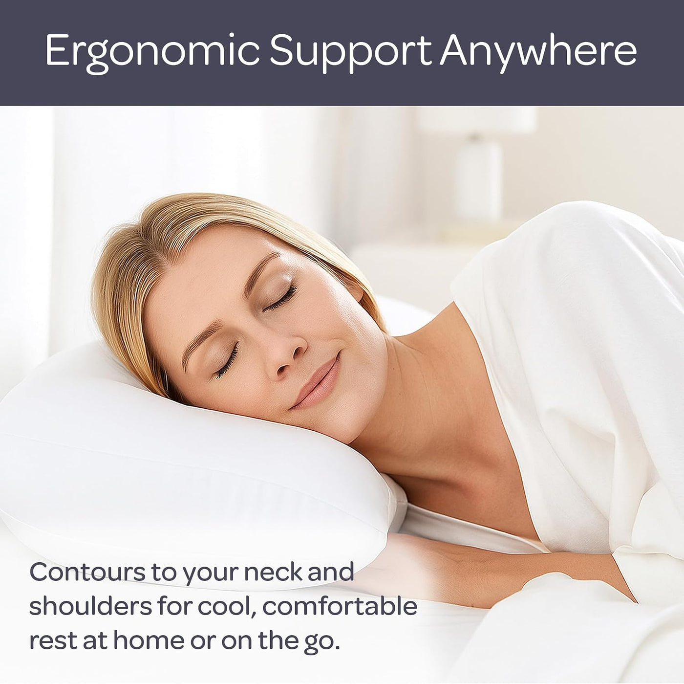 Bluestone Almohadas de cuello de microcuentas para dormir, color bl...