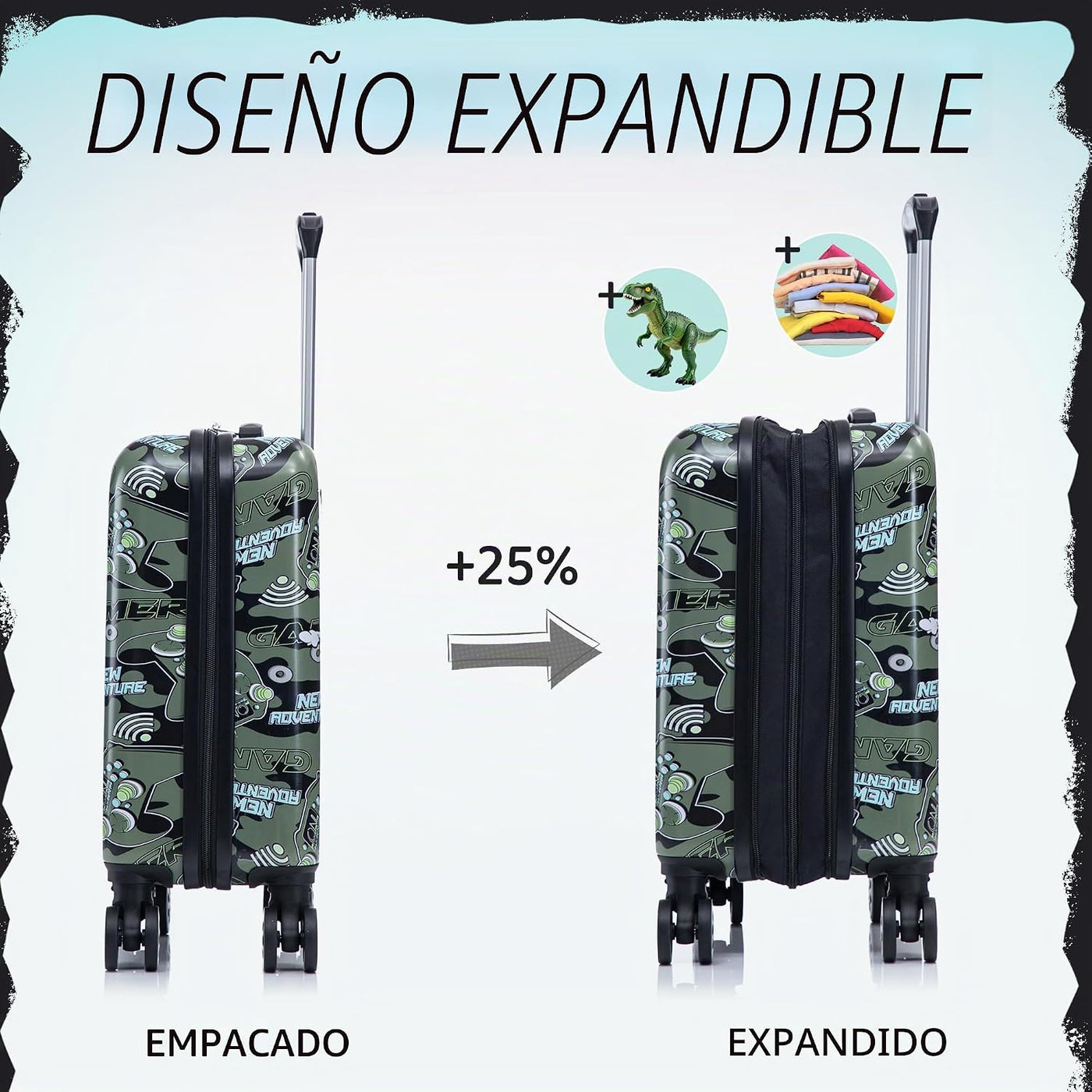 Rosamo Juego de maletas para niños de 6 piezas, equipaje rígido de...