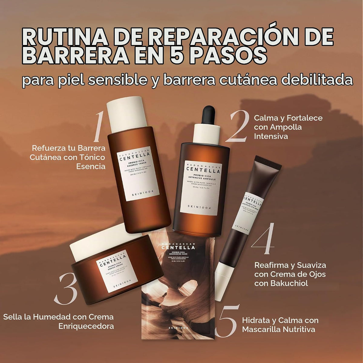 SKIN1004 Probio Cica - Ampolla intensiva para rostro con ceramida,...
