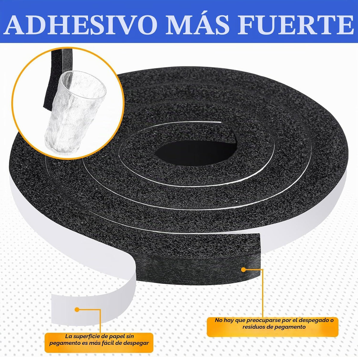 Pangda - Sellador de puerta de 65 pies, cinta de espuma de 1 x 1 pu...