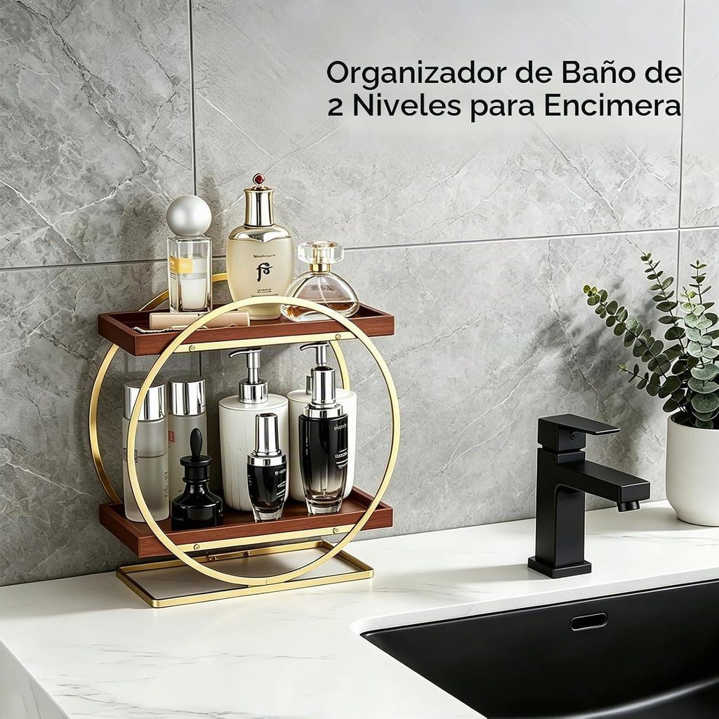 YIWANFW Organizador de encimera de baño de 2 niveles, organizador d...