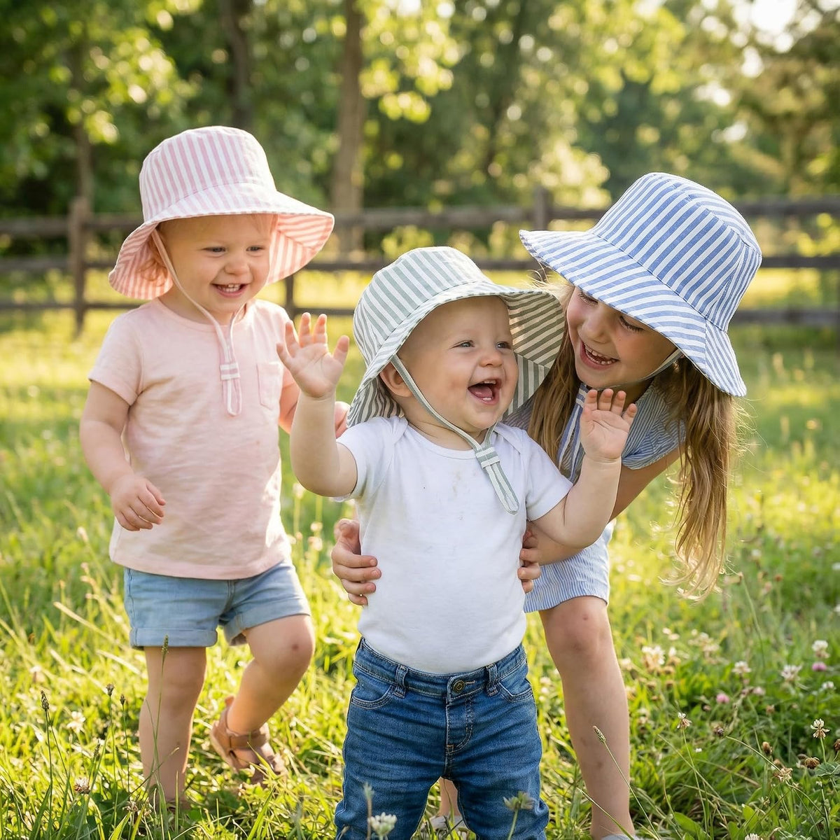 Hermoso sombrero de sol para bebé de 0 a 6 meses, ajustable con pro...