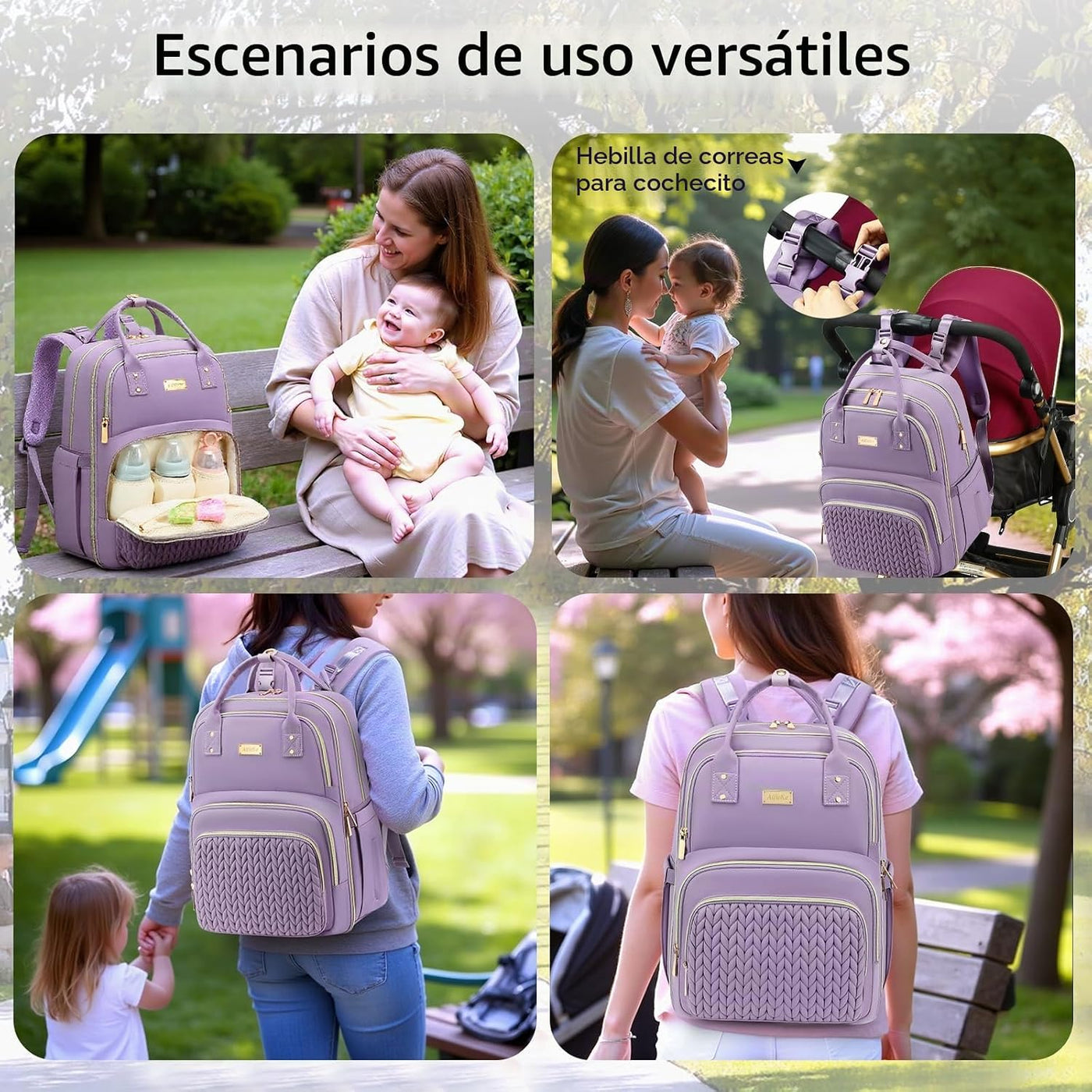 Mochila para pañales, grande, multifuncional, para niños, niñas y b...